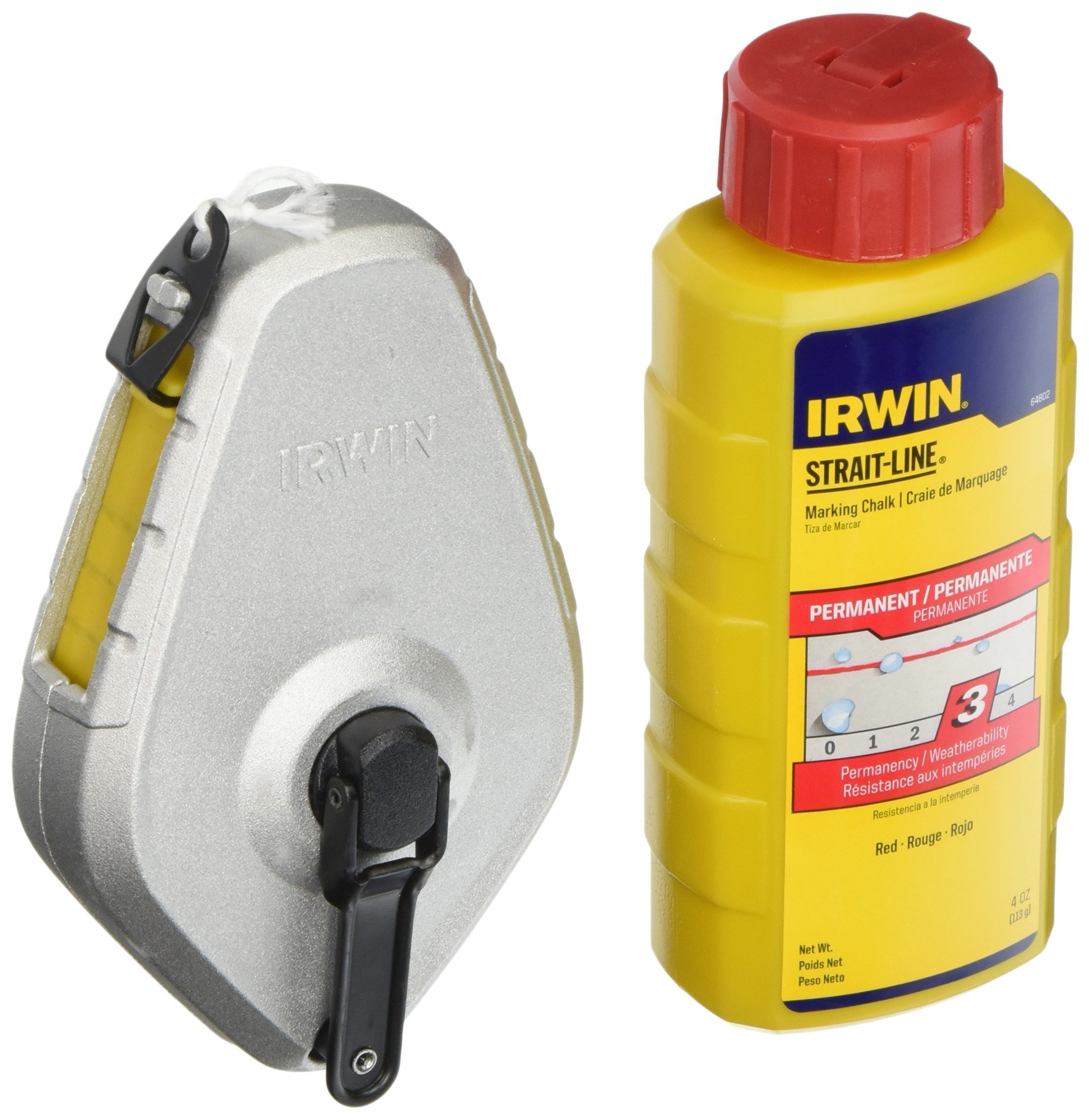 IRWIN Classic Chalk Reel - Professional Construction Chalk Line Tool for Carpentry, Masonry & DIY Projects (Red) - Perfect for Marking Straight Lines on Wood, Concrete & Drywall