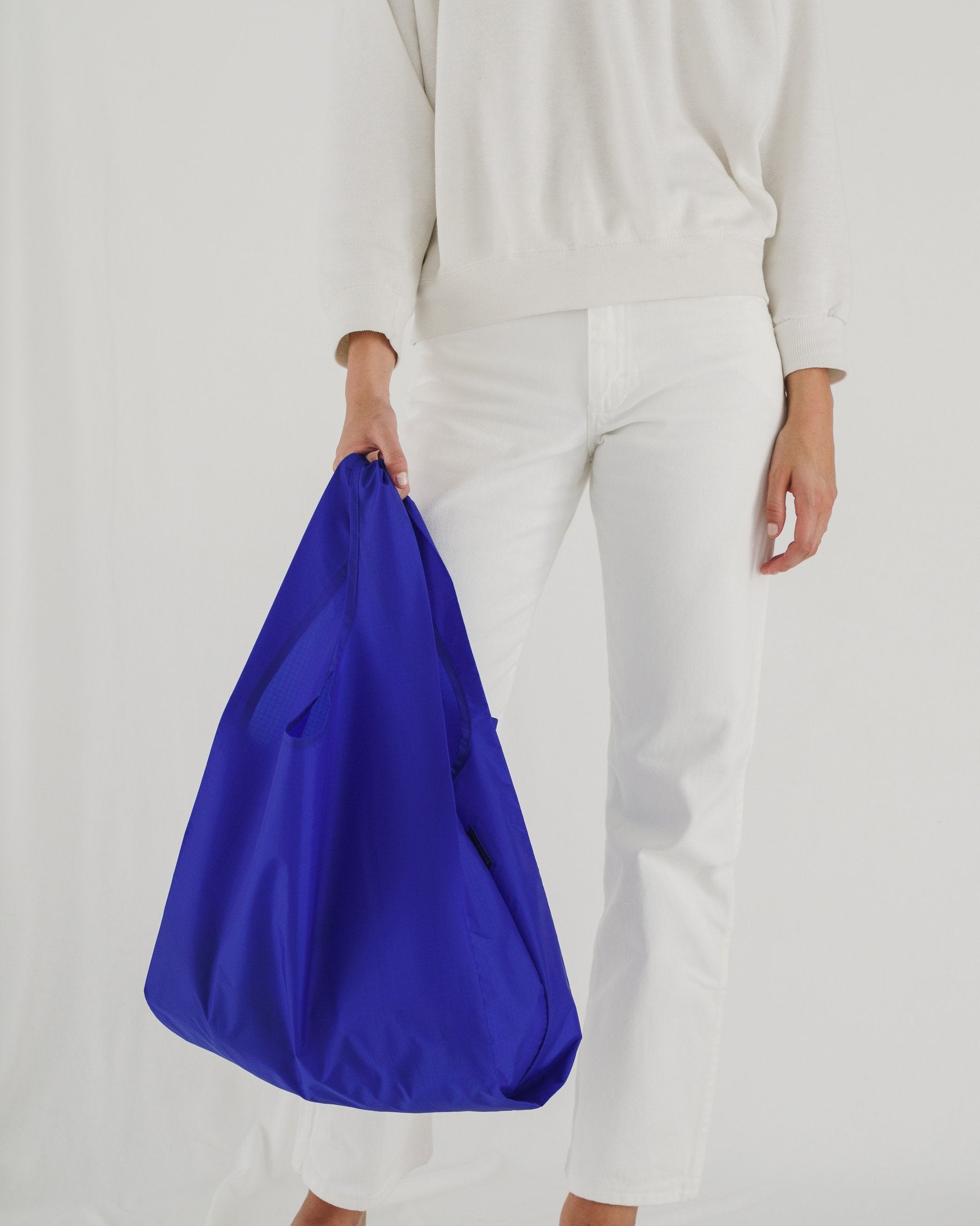 Baggu Standard Reusable Shopping Bag - Eco-Friendly Foldable Grocery Tote in Cobalt Blue | Perfect for Groceries, Beach Trips & Daily Errands