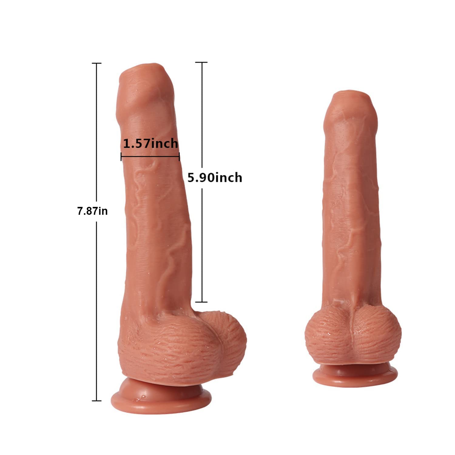 Realistic 7.87 Inch Lifelike Dildo with Strong Suction Cup - G-Spot Stimulating Adult Sex Toy for Women, Waterproof & Body-Safe, Perfect for Solo Play & Couple Intimacy