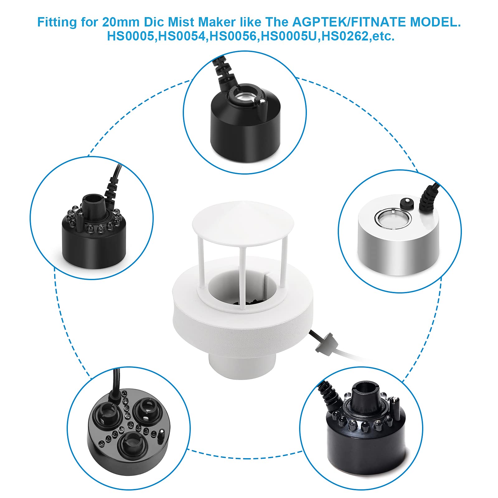FITNATE Removable Mist Maker & Floating Water Splash Guard for Humidifier - Perfect for Home, Office, and Bedroom Air Moisturizing