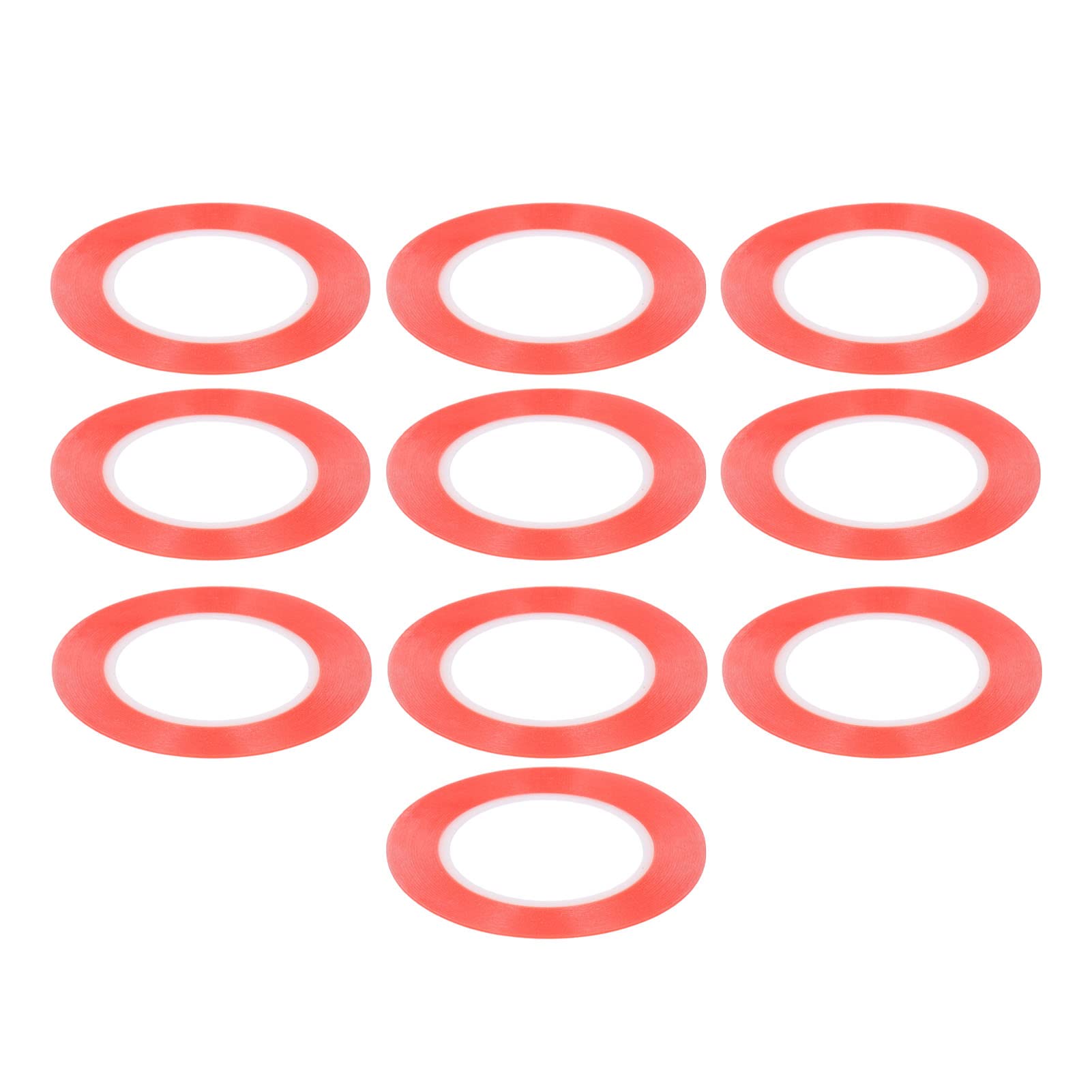 Red PET Double Sided Adhesive Tape - 10 Pcs Strong Viscosity Waterproof Tape for Automotive, Home & Office Use (1mm Thick) - Durable Firm Fixation for Car Parts, DIY Projects & Crafting