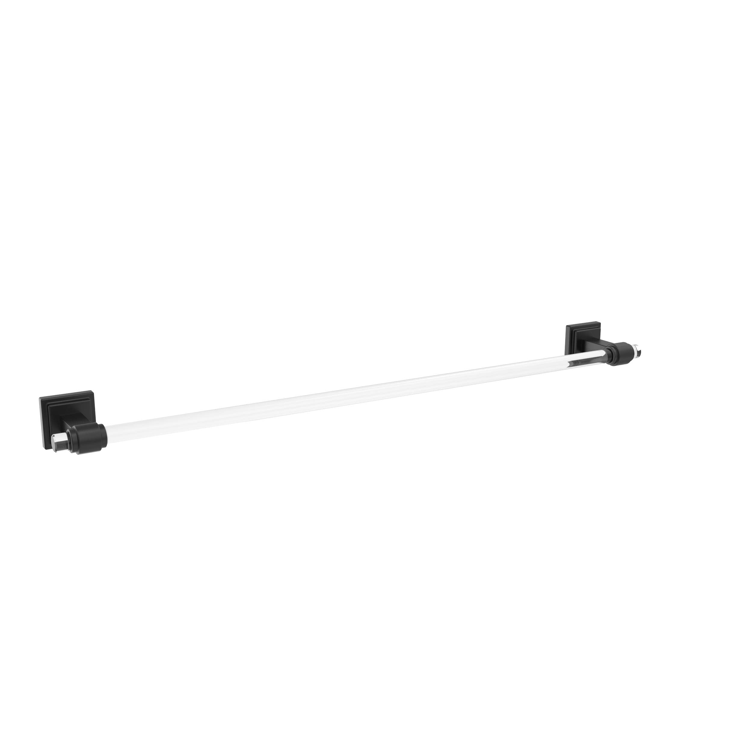 Amerock BH36064CMB 24-Inch Matte Black Towel Bar - Modern Bathroom Towel Holder for Showers & Powder Rooms - Durable Glacio Finish Bath Hardware & Accessories