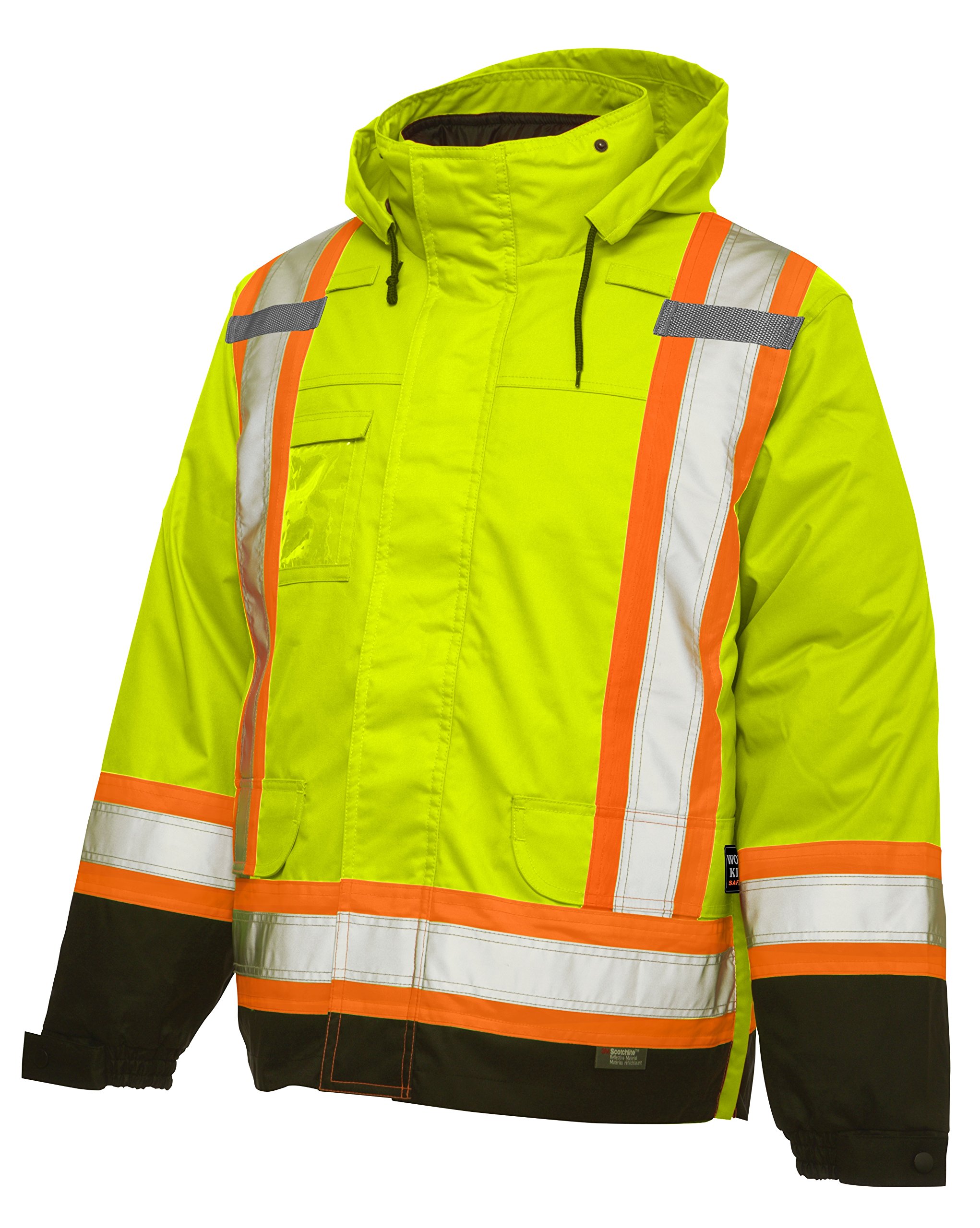 High Visibility Safety Jacket for Men - 5-in-1 Reflective Work Vest with Pockets | Construction, Road Work, Cycling & Outdoor Activities