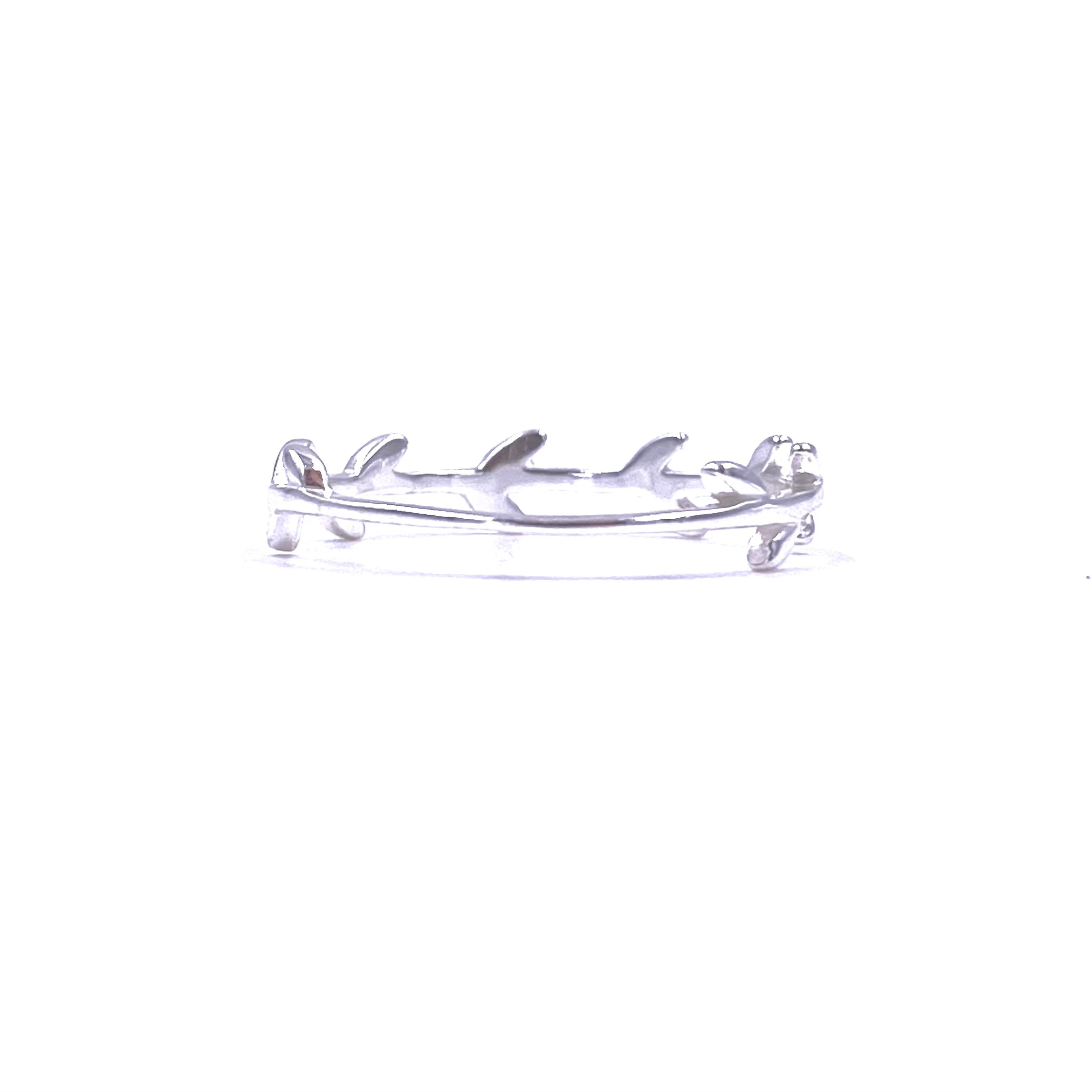 Ashley Gold Sterling Silver Half Leaf Design Band Ring for Women - Elegant Nature-Inspired Jewelry for Everyday Wear & Special Occasions