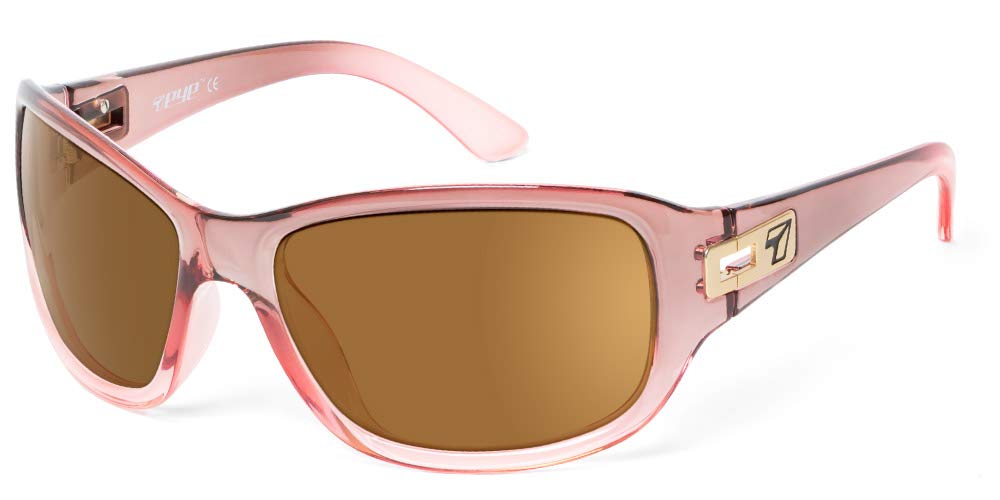 7eye by Panoptx Emma Polarized Sunglasses - Wind Blocking, Pink Fade Frame & Copper Lenses for Cycling, Running & Outdoor Sports