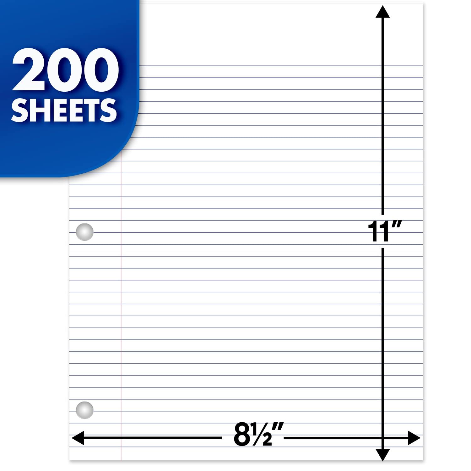 Mead Loose Leaf Paper, 3 Pack College Ruled Filler Paper - 8.5 x 11 Inches, 200 Sheets per Pack (73189) - Perfect for School, Office & Homework Organization
