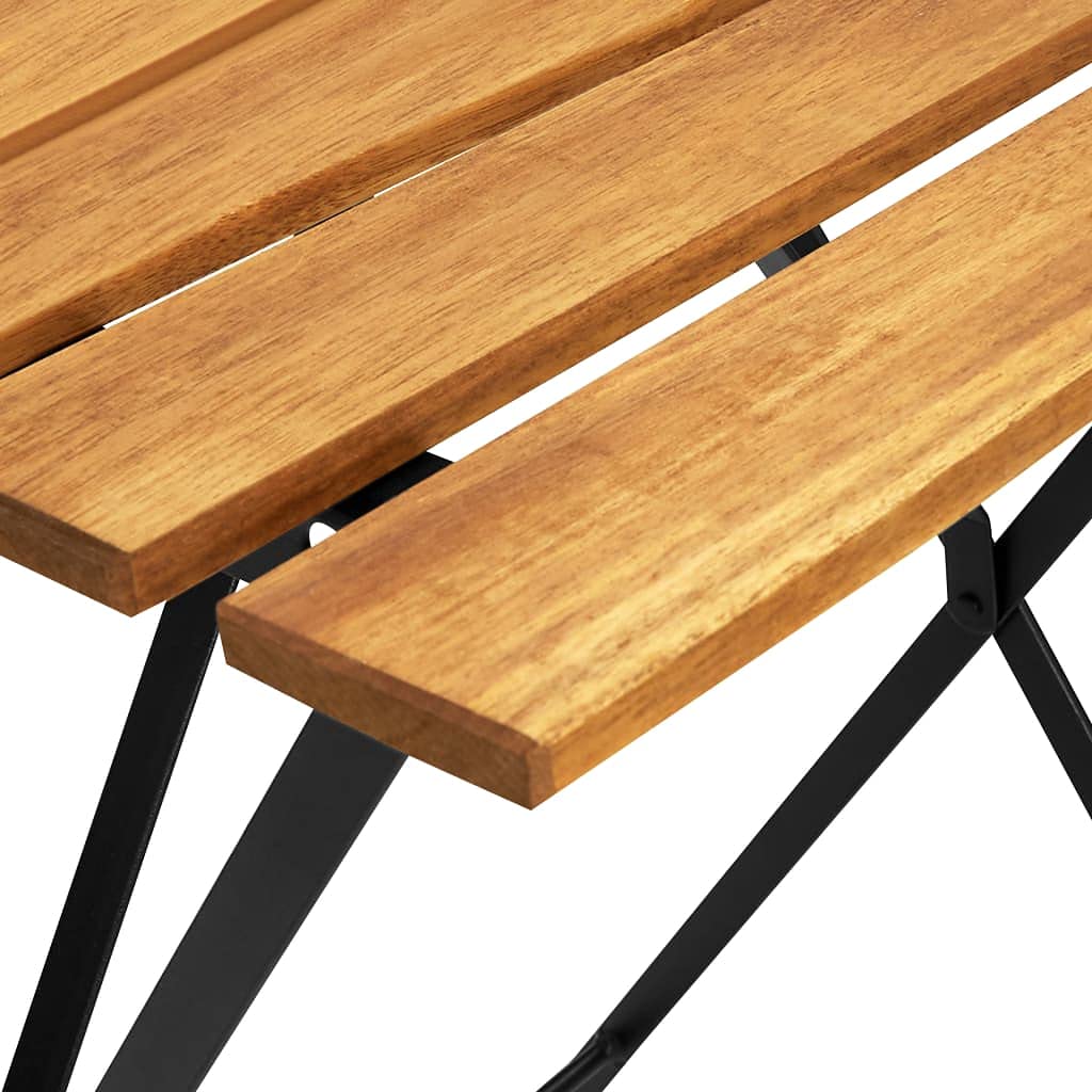Acacia Wood Folding Bistro Table 21.7x21.3x28 Inch - Compact Outdoor Dining Table for Patio, Balcony, Garden, Poolside & Small Spaces - Fast Shipping