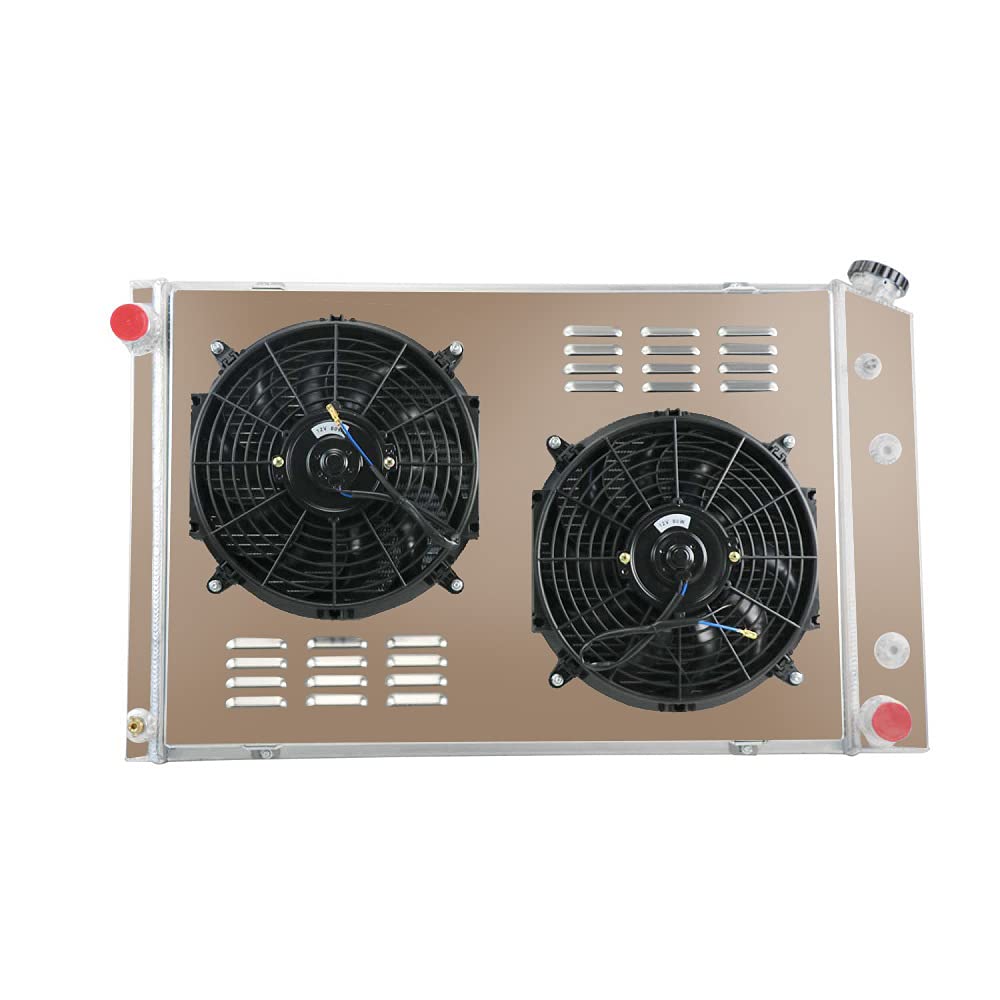 ECMRAD 4-Row Aluminum Radiator with Dual 12