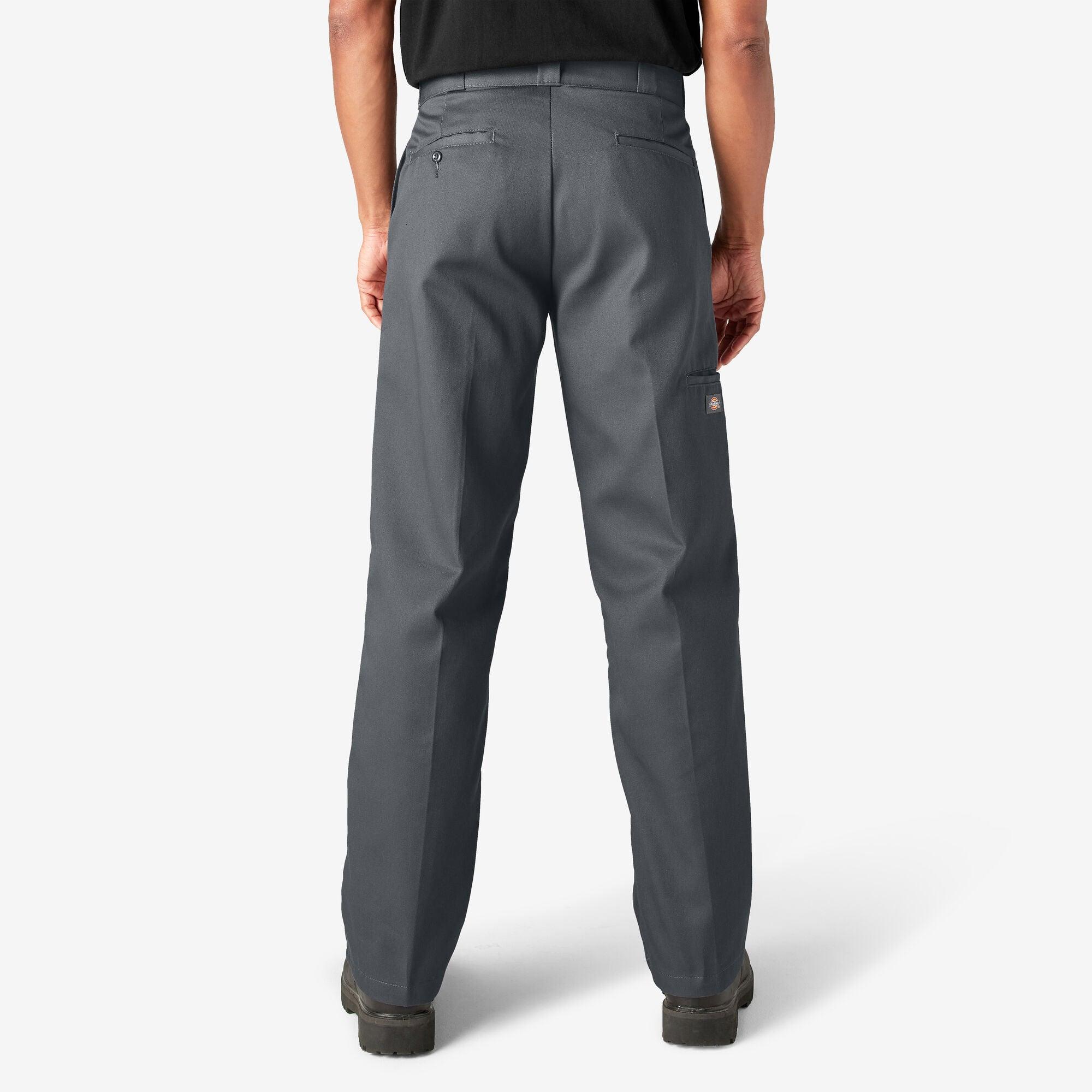 Durable Loose Fit Double Knee Work Pants for Men - Charcoal Gray - Heavy Duty Carpenter Pants for Construction, Landscaping & Outdoor Work