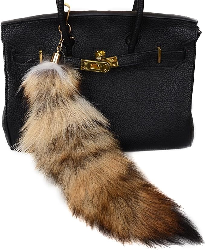 Therian Fox Tail Keychain - Furry Cosplay Accessory for Women | Anime Convention, LARP & Costume Jewelry | Unique Keyring Gift for Fantasy Fans