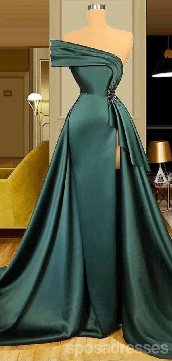 Emerald Green Mermaid Sweetheart Neckline High Slit Long Prom Dresses for Women - Elegant Evening Gowns for Homecoming, Formal Events & Special Occasions
