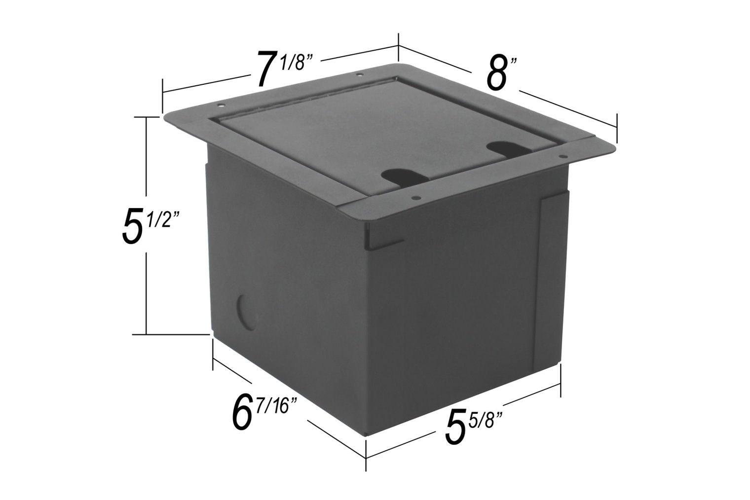 Elite Core Recessed Floor Box with Customizable Plate - Durable Electrical Outlet Solution for Home Theater, Office & Commercial Spaces