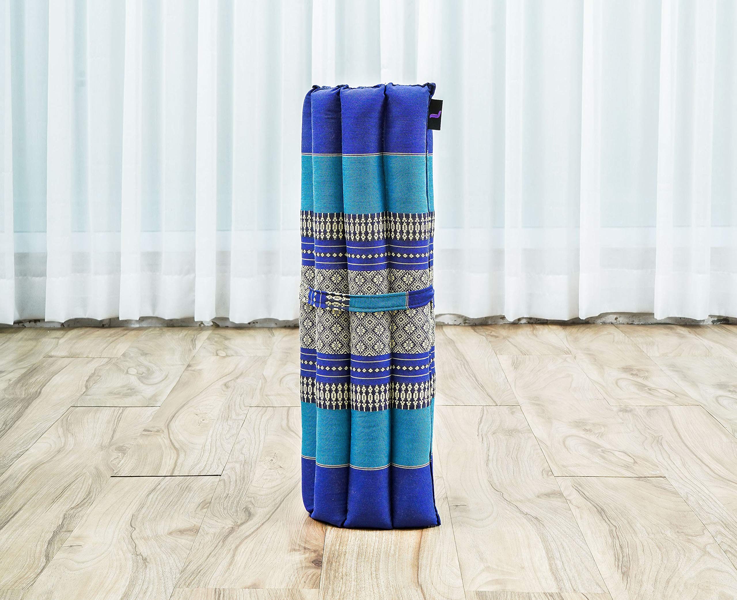 Leewadee Meditation Cushion Set - Premium Zafu Yoga Pillow & Roll-Up Zabuton Mat with Natural Kapok Filling for Comfortable Meditation, Yoga & Zen Practice at Home or Studio