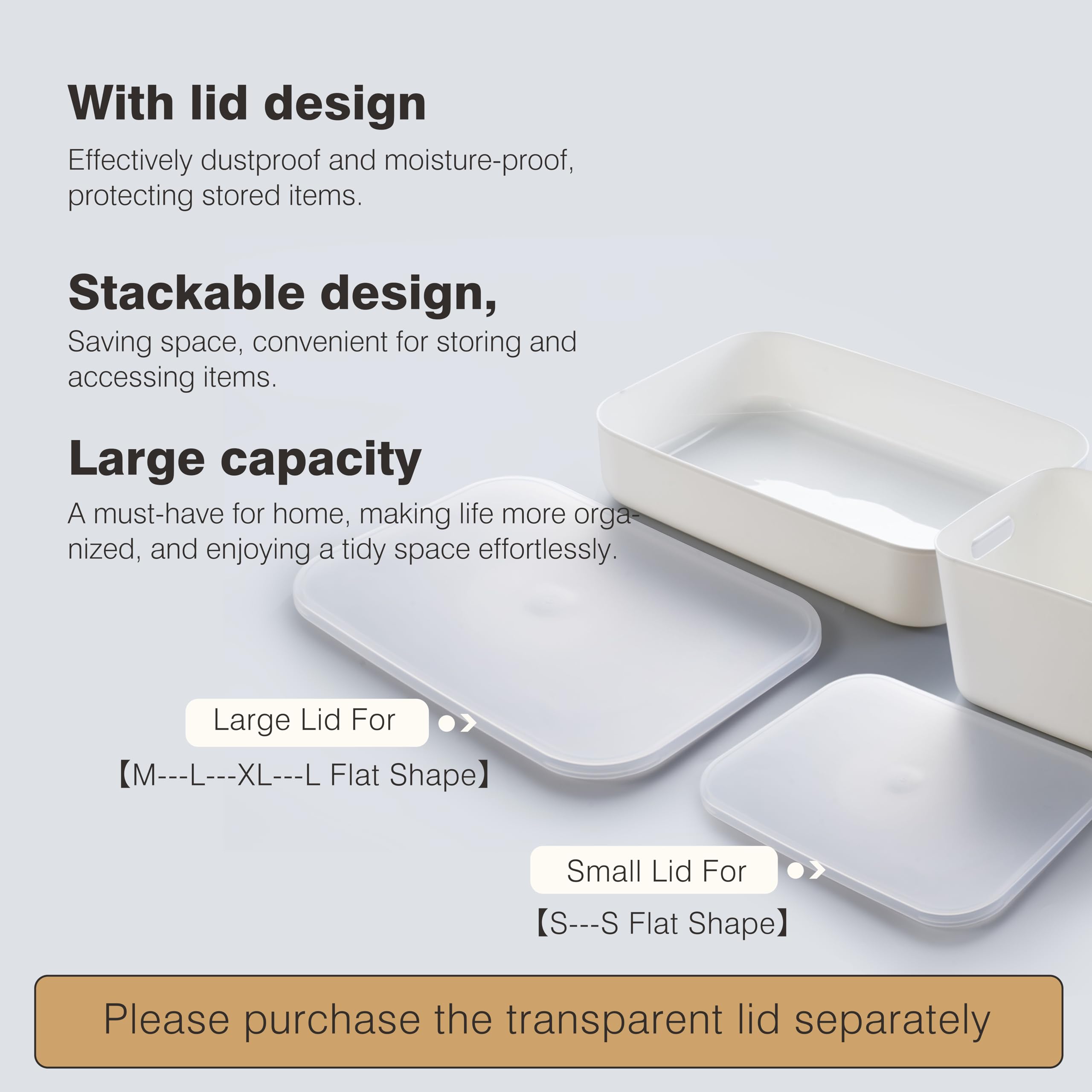 XL White Plastic Storage Bins - Large Organizer Bins for Shelves, Home & Office Organization, Snack Storage Containers | Perfect for Pantry, Closet, Garage & Kids' Room Organization