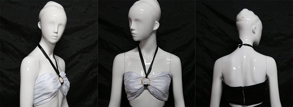 LED Light Up Backless Bra - Wireless Fiber Optic Dance Costume Top with Glow in Dark & Mobile App Control (XL, White) for Rave, EDM Festivals & Nightclub Performances