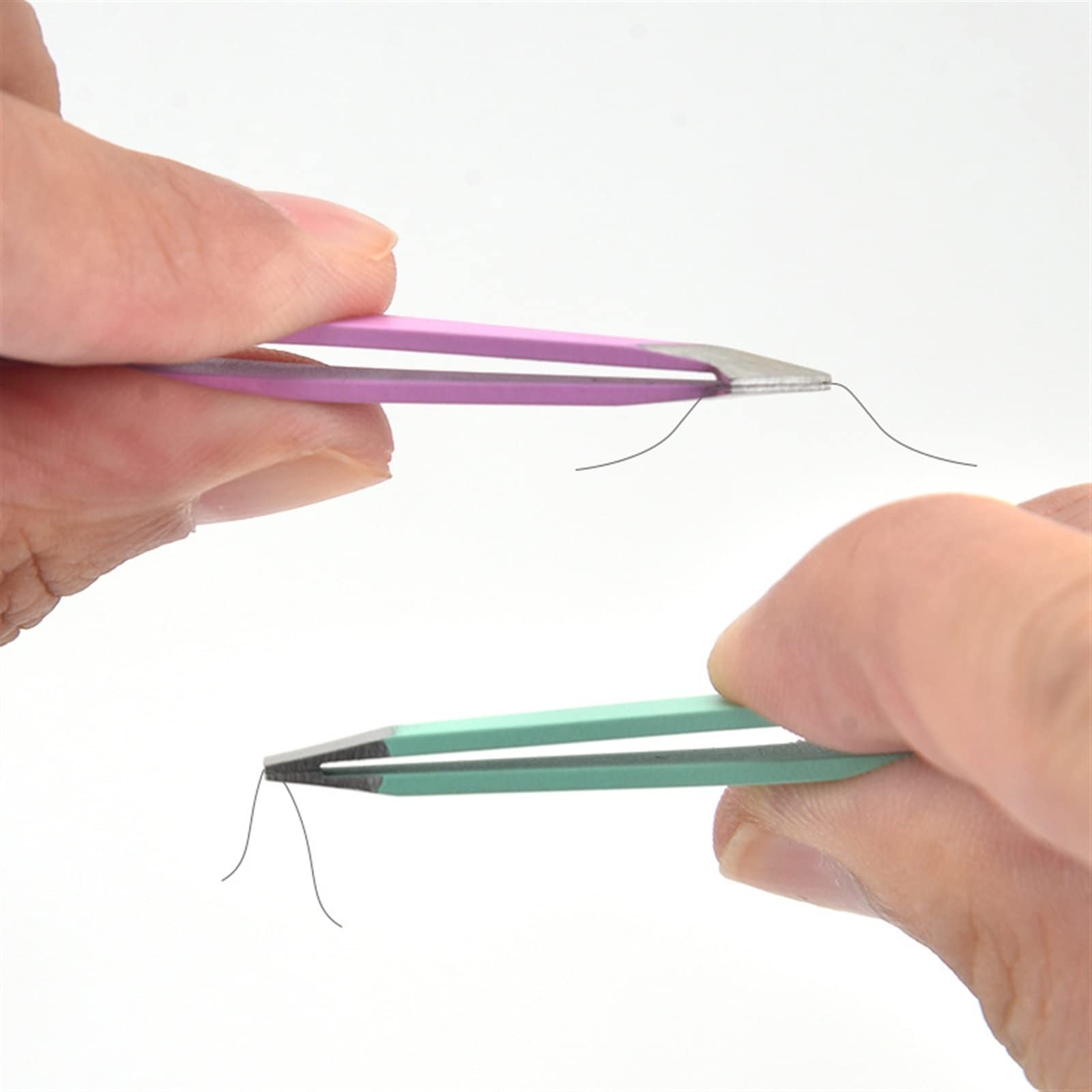 Premium Stainless Steel Slanted Eyebrow Tweezers for Hair Removal - Fine Point Precision for Eyebrows, Facial & Body Hair - Beauty Makeup Tools & Accessories (02) - Perfect for Home, Salon & Travel Use