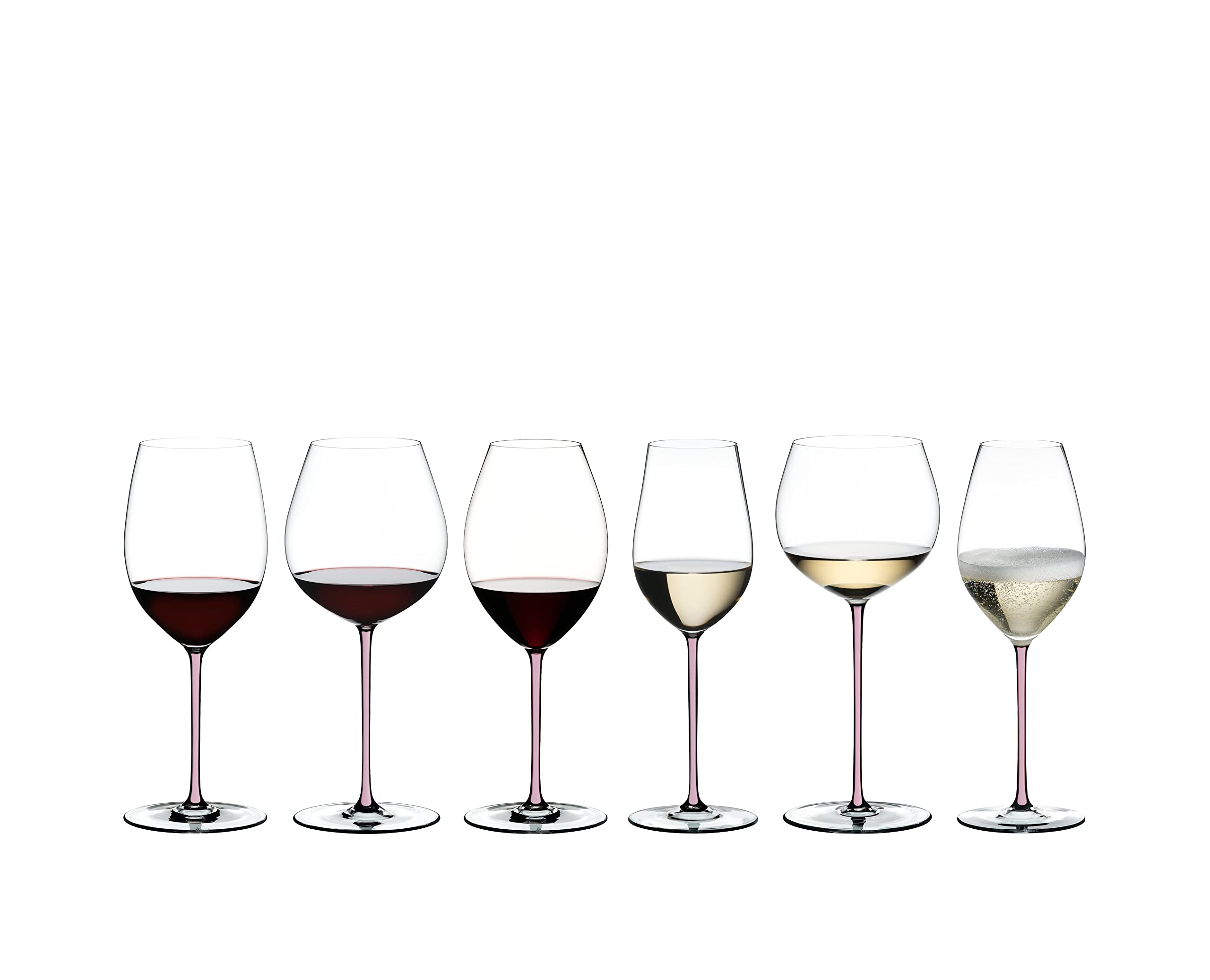 Riedel Fatto A Mano Cabernet Wine Glass Set - Handcrafted Pink Crystal Wine Glasses for Red Wine Lovers | Perfect for Dinner Parties, Weddings & Wine Tasting Events