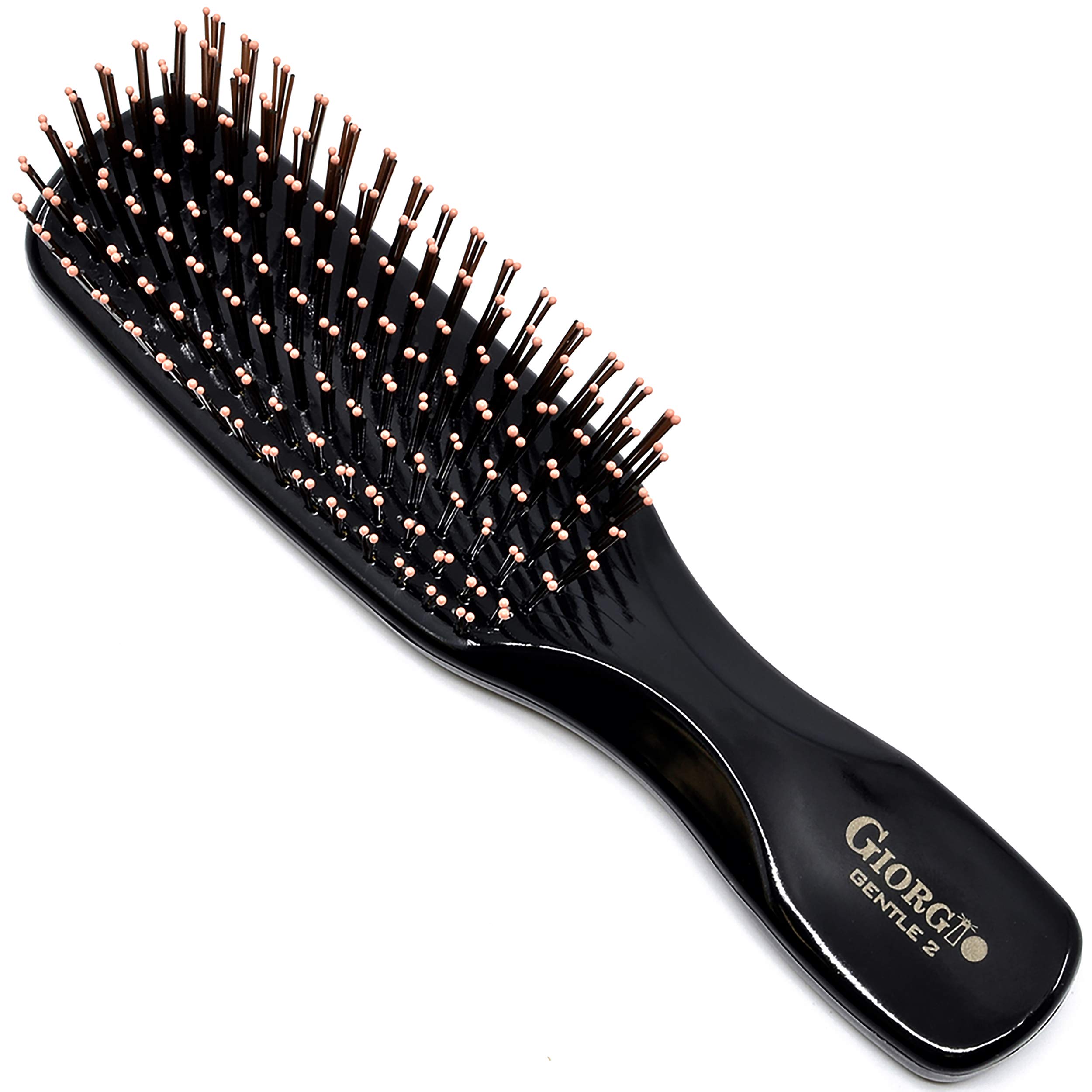 Giorgio Gentle Mini Hair Brush for Men - Dual Length Bristles for Fine & Thick Hair, Scalp Massager & Detangler - Compact Travel Brush for Home, Office & Gym Use