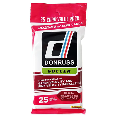 2021-2022 Panini Donruss Soccer Road to FIFA World Cup Qatar 2022 Fat Pack - Soccer Trading Cards for Collectors & FIFA Fans - Perfect for Sports Memorabilia Collections & World Cup Enthusiasts