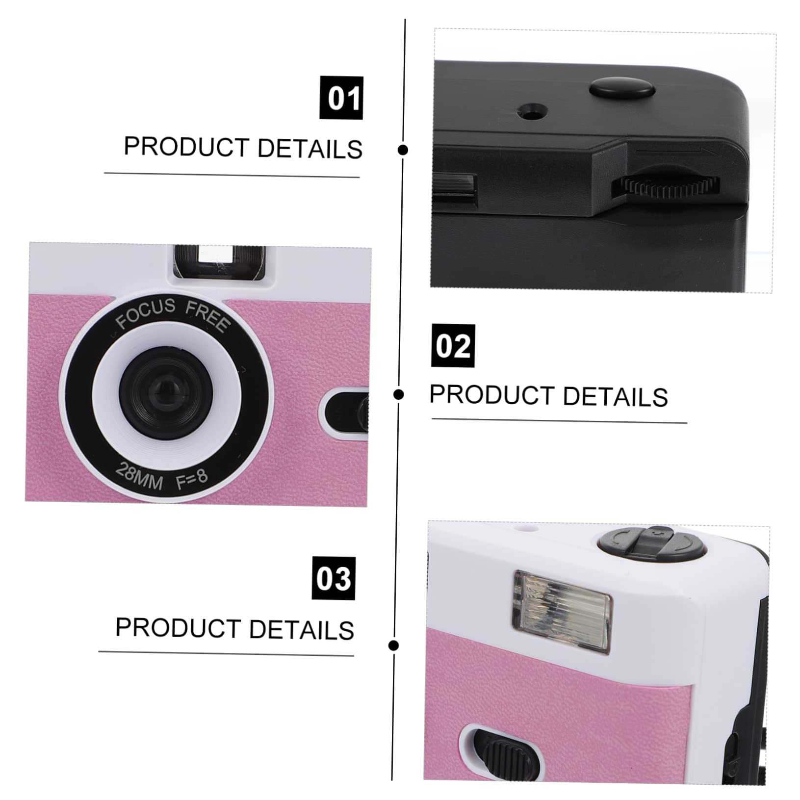 Gadpiparty 5-Pack Retro Film Cameras with Built-in Flash - Portable Vintage Plastic Film Camera Set, Mini Macaron White - Perfect for Travel, Parties & Creative Photography