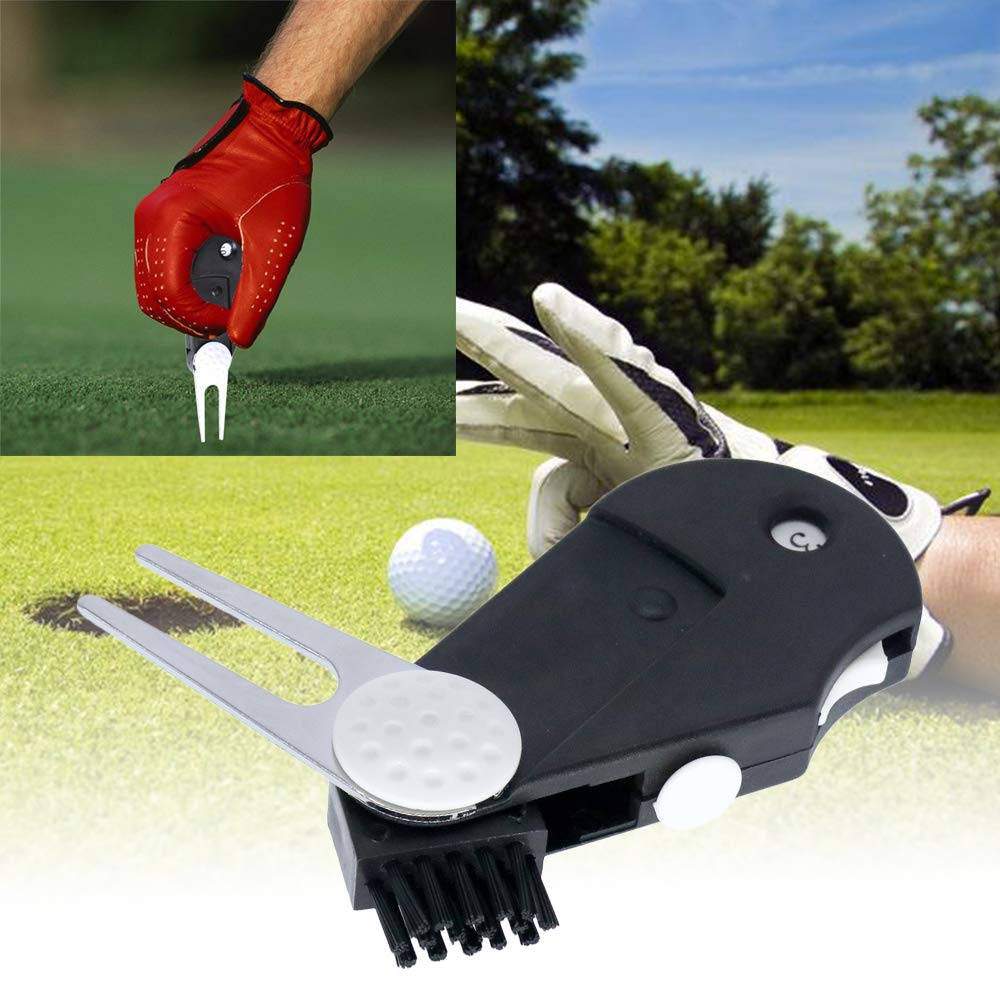 5 in 1 Golf Multi-Tool with Club Brush, Divot Repair Tool, Stroke Counter, Ball Marker & Groove Cleaner | Compact Golf Accessories for On-Course Convenience | Perfect for Golfers, Tournaments & Practice Sessions
