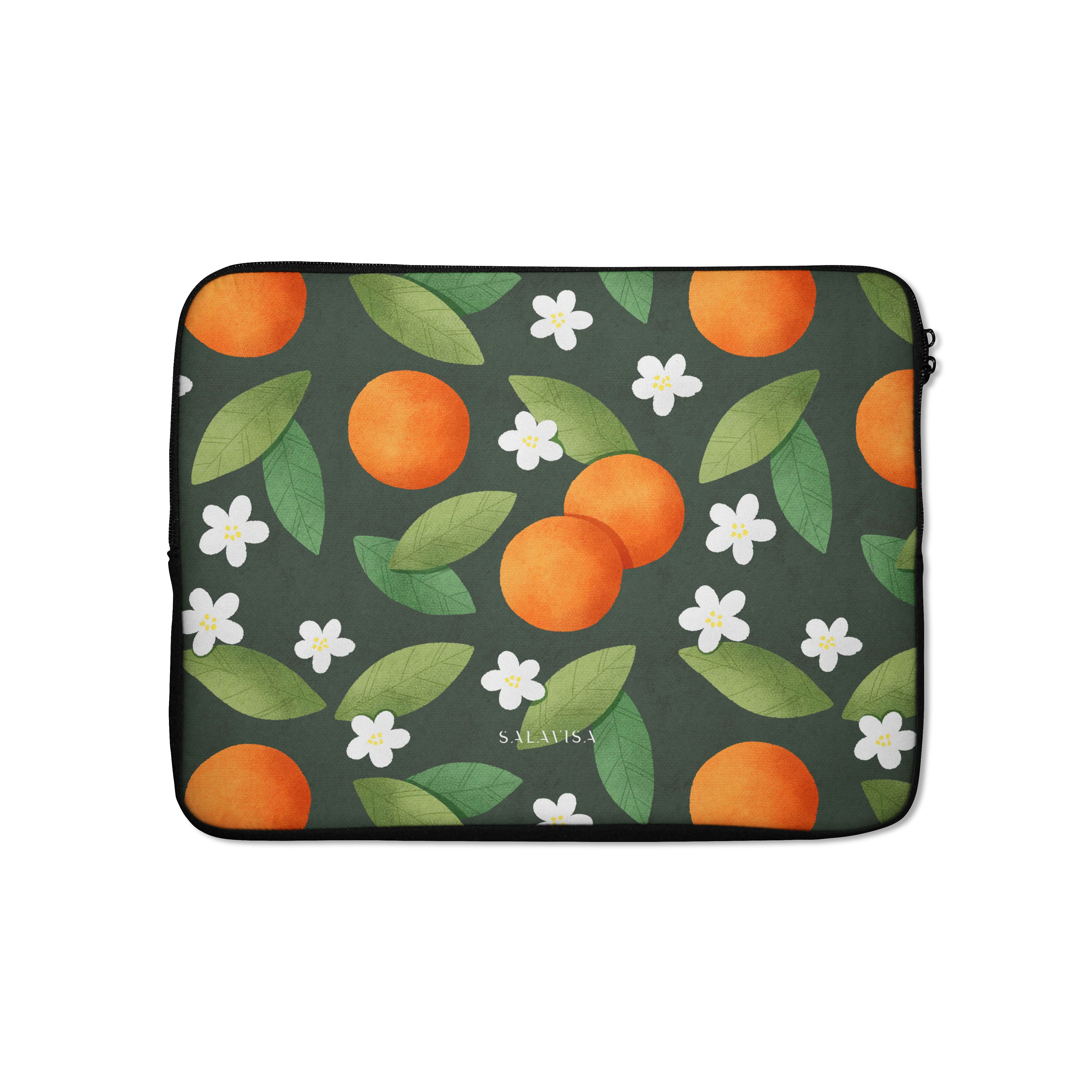 Stylish Orange Summer Mix Laptop Sleeve - Protective 13-15 Inch Laptop Case for MacBook, Dell, HP - Perfect for Work, School & Travel Accessories