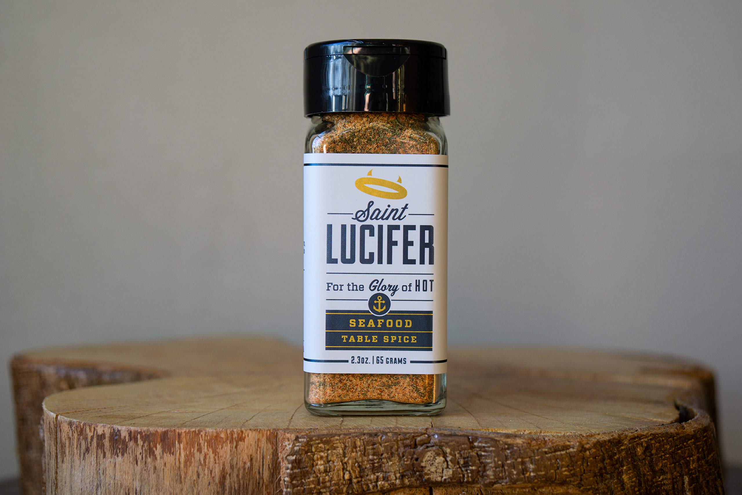 Saint Lucifer Spice Co Premium Seafood Seasoning - 2.3oz Glass Jar | All-Natural, Gluten-Free, Sugar-Free, Vegan & Vegetarian | Made in USA | Perfect for Grilling, Baking & Seafood Dishes