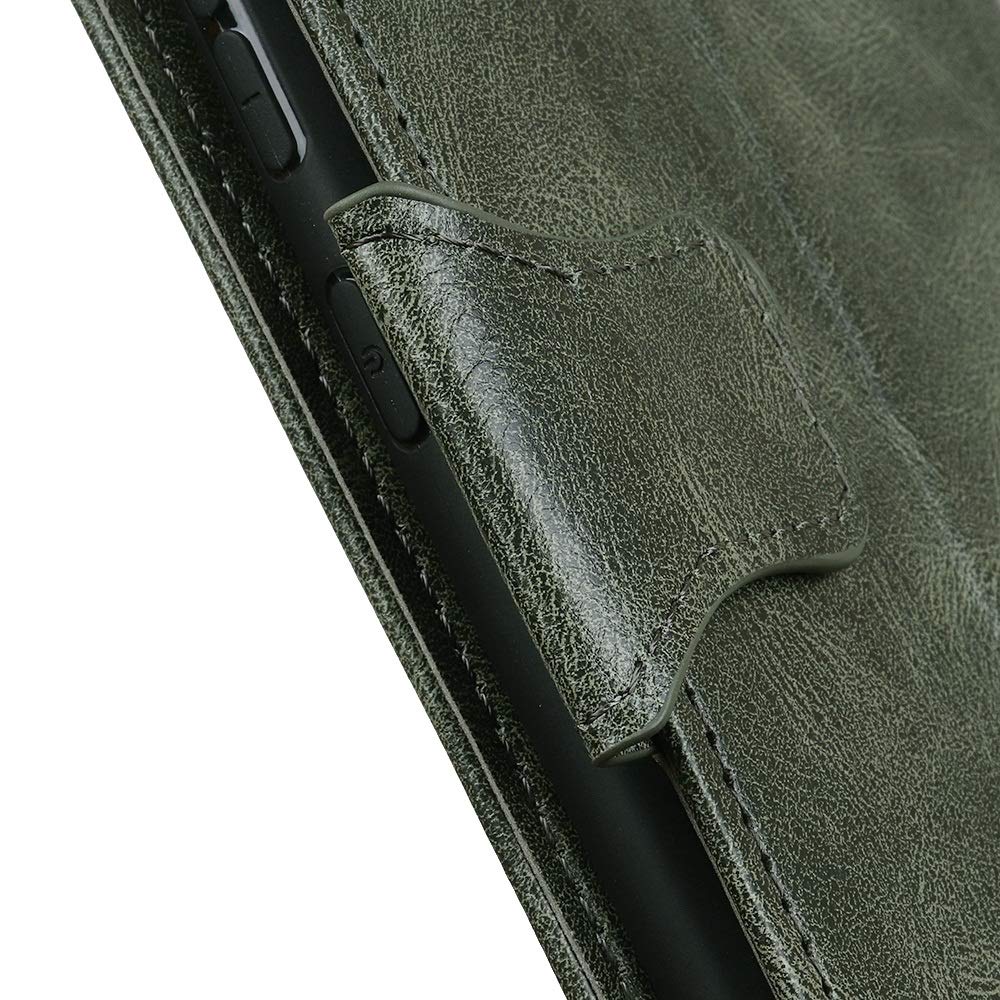 Premium Leather Wallet Case for Google Pixel 5 XL & Pixel 4A 5G - Crazy Horse Texture Horizontal Flip Cover with Card Slots & Kickstand (Dark Green) - Perfect for Daily Use, Travel & Hands-Free Viewing