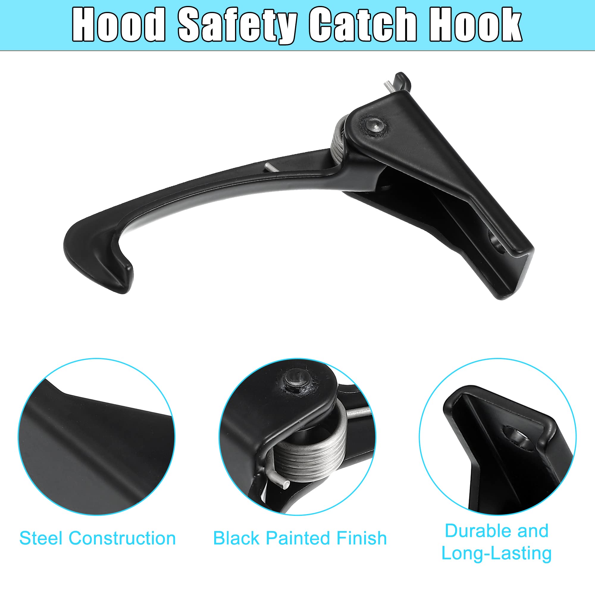 X AUTOHAUX Hood Safety Catch Latch Lock Hook 55395654AA Compatible with Jeep Wrangler JK 2007-2018 (3.6L & 3.8L) - Durable Front Hood Lock for Off-Roading & Adventure Driving