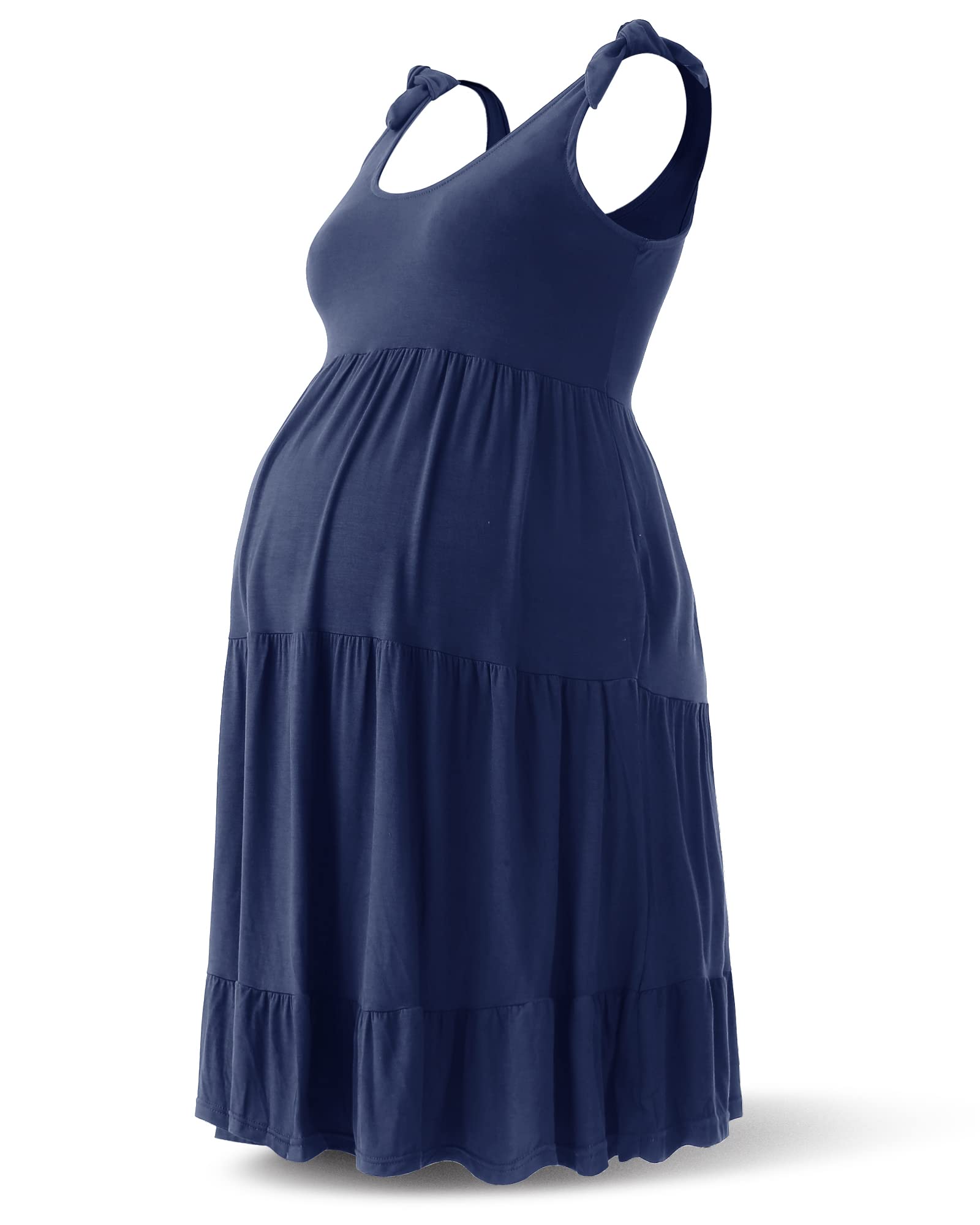 RNXRBB Summer Maternity Sundress - Casual Sleeveless Tank Dress for Pregnant Women | Comfortable Beach Midi Dress for Pregnancy, Vacation & Outdoor Activities