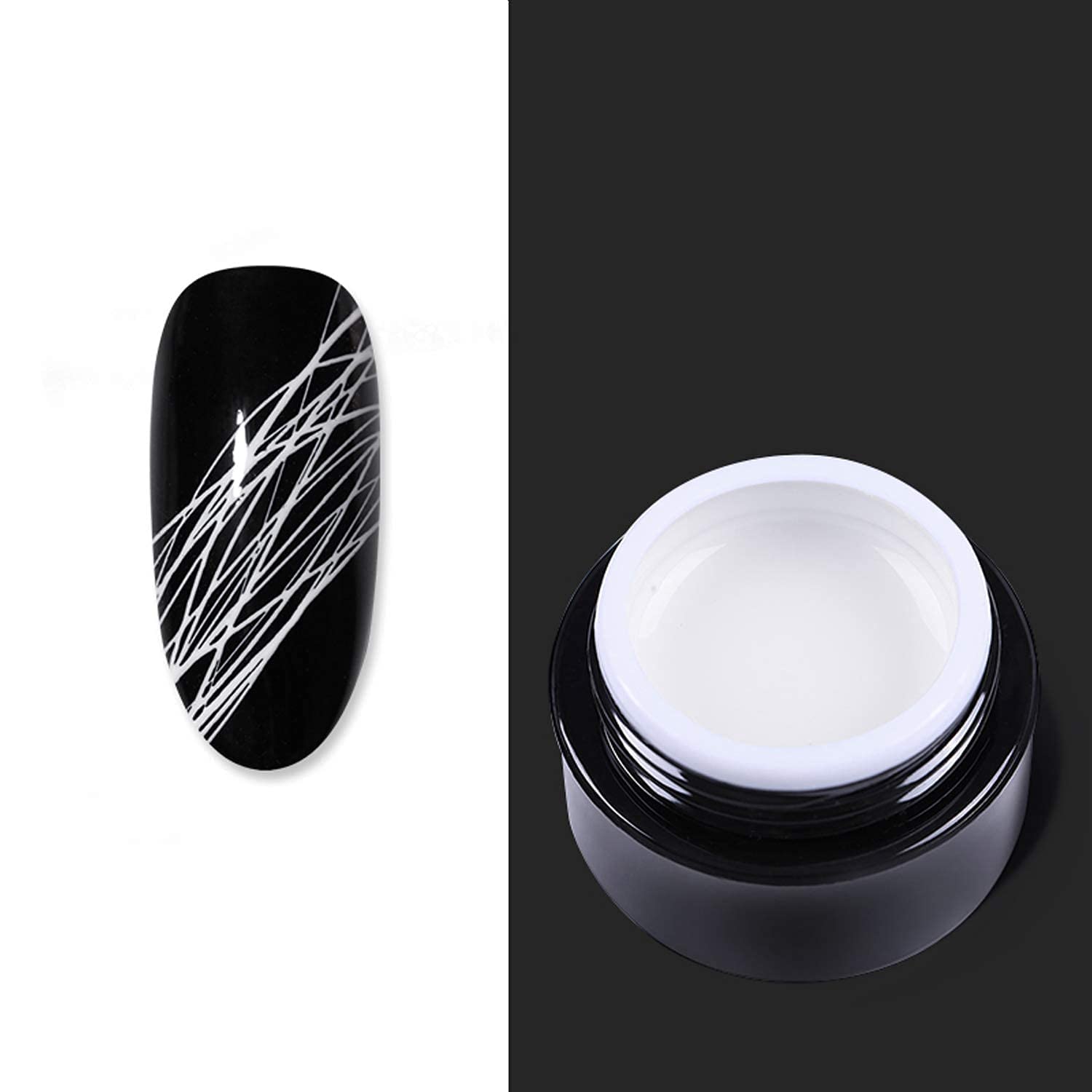 White Spider Gel for Nails - UV LED Nail Art Gel Polish for DIY Manicure & Professional Nail Designs | Perfect for Halloween, Gothic, and Creative Nail Art Looks