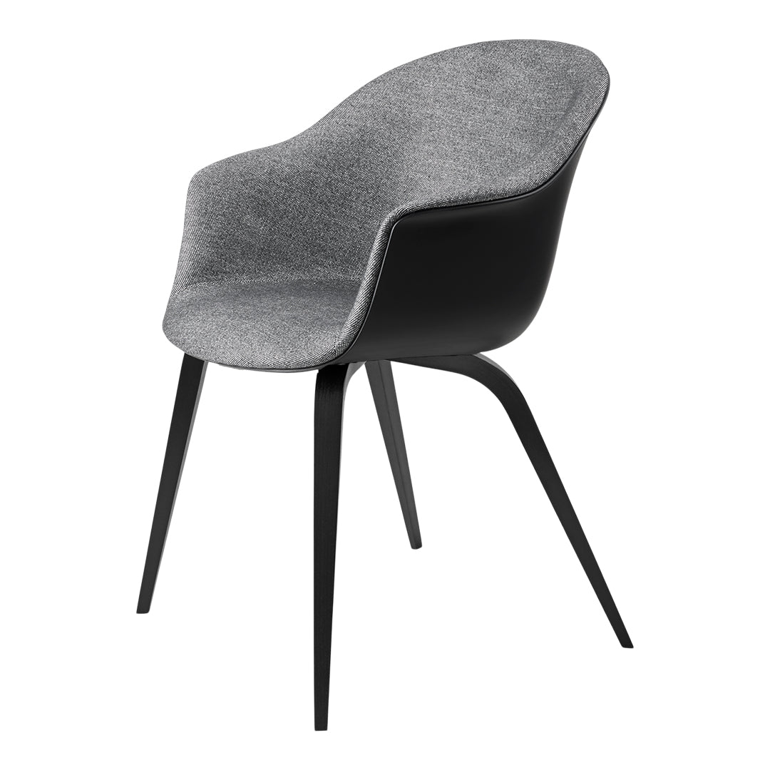 Bat Dining Chair with Front Upholstery & American Walnut Base - Modern Kitchen & Dining Room Seating for Home & Restaurant