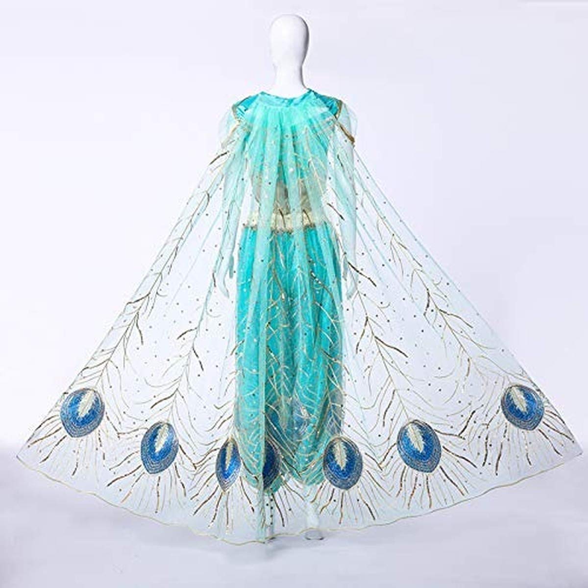 Arab Princess Jasmine Cosplay Costume Peacock Dress & Skirt Set for Adults - Halloween, Cosplay, Theme Parties & Renaissance Fairs