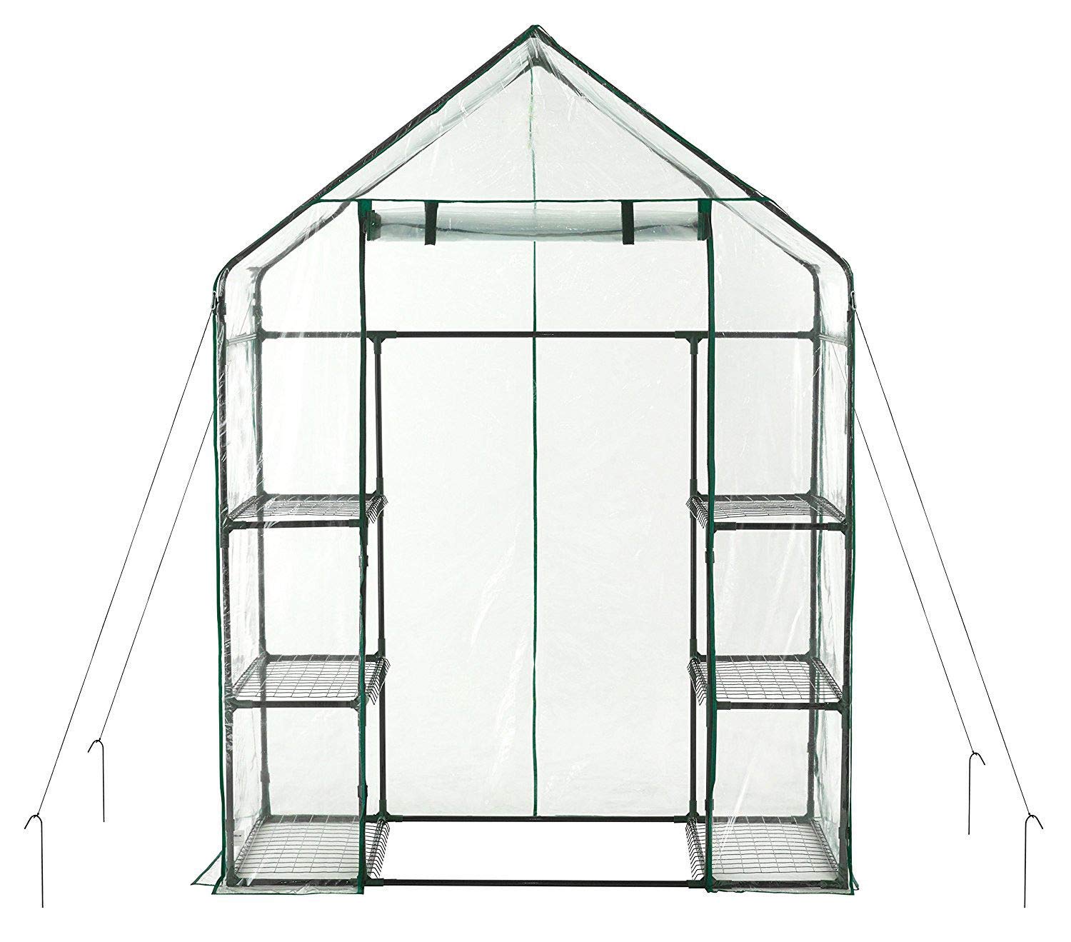 Walk-in Greenhouse with Observation Windows - Large Indoor Outdoor Greenhouse with 6 Sturdy Shelves for Growing Plants, Seedlings, Herbs & Flowers Year-Round - Perfect for Backyard Gardening, Urban Farming & Seasonal Plant Protection