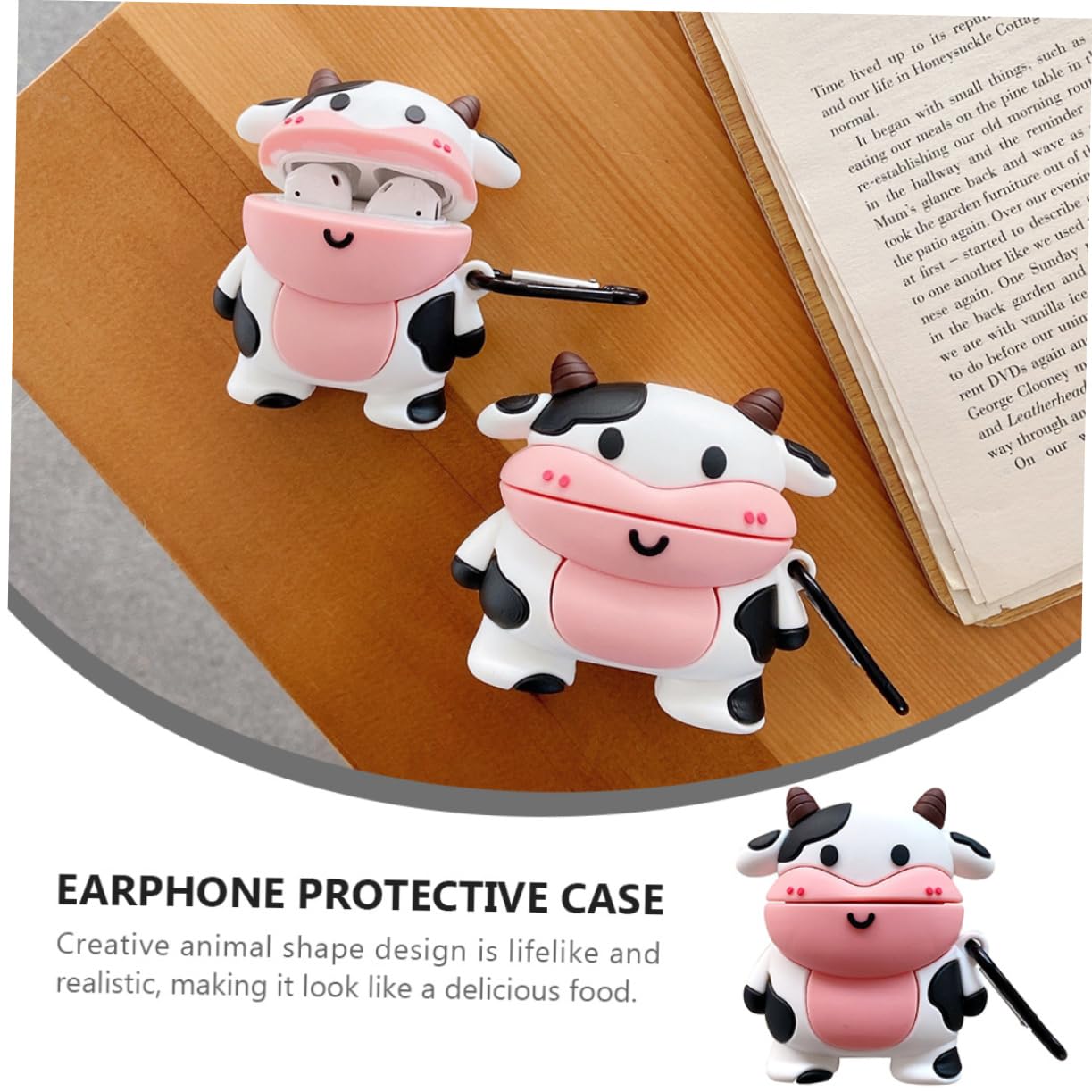 OSALADI 3-Pack Cute Cartoon Headphone Case with Storage Hole - Durable Silicone Earphone Storage Box for AirPods & Wireless Earbuds - Perfect for Travel, Gym & Daily Organization