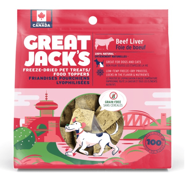 Premium Freeze-Dried Beef Dog Treats & Food Toppers by Great Jack – High-Protein, Grain-Free Snacks for Training, Rewards & Mealtime Enhancement
