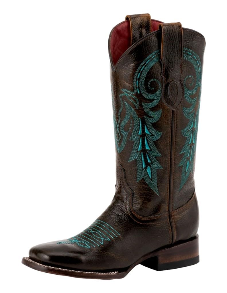Women's Blaze Square Toe Boots Size 8.5 in Chocolate Brown - Stylish Ankle Booties for Fall Fashion, Casual Outfits & Winter Wear