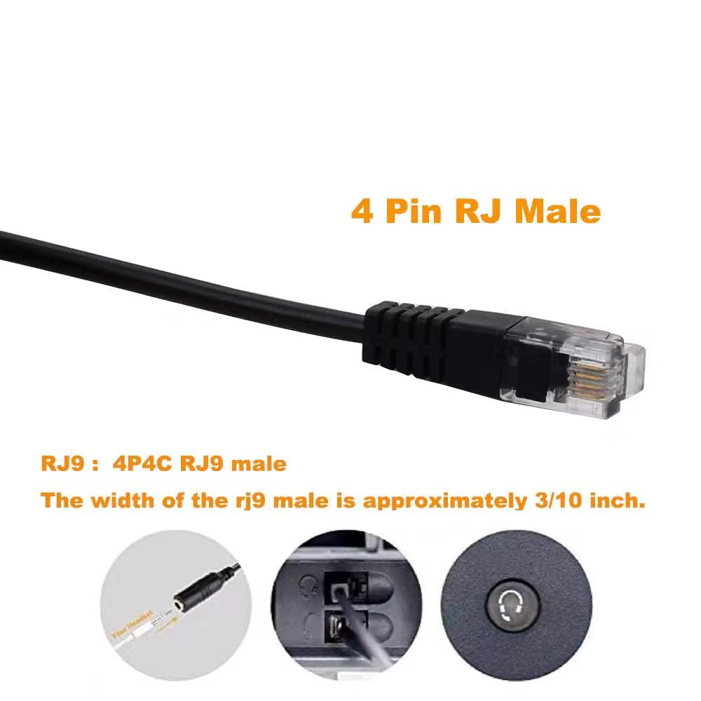 3.5mm to RJ9 Headset Adapter Converter - Compatible with Cisco Phones 9961, 9941, 7940, 7941, 7942, 7970, 7971, 8841, 8845, M22 - Black (1 Pack) - Perfect for Office Headsets & Telephone Systems