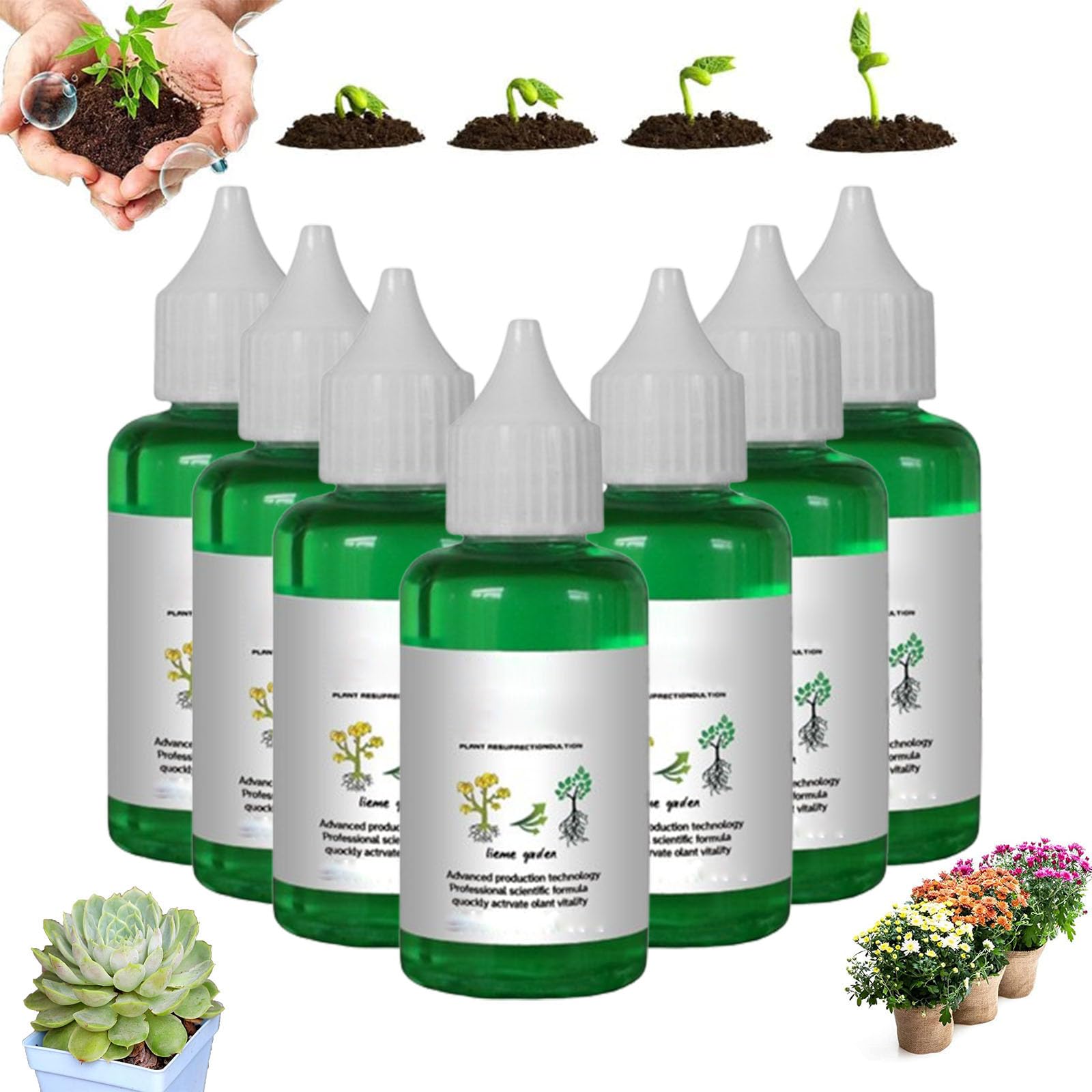 Organic Plant Growth Enhancer & Root Stimulator - Liquid Fertilizer for Seedlings, Cuttings & Flowers | Fast-Acting Plant Hormone Solution for Healthier Roots & Blooms (7 Pack) - Perfect for Indoor Gardening, Hydroponics & Greenhouse Plants