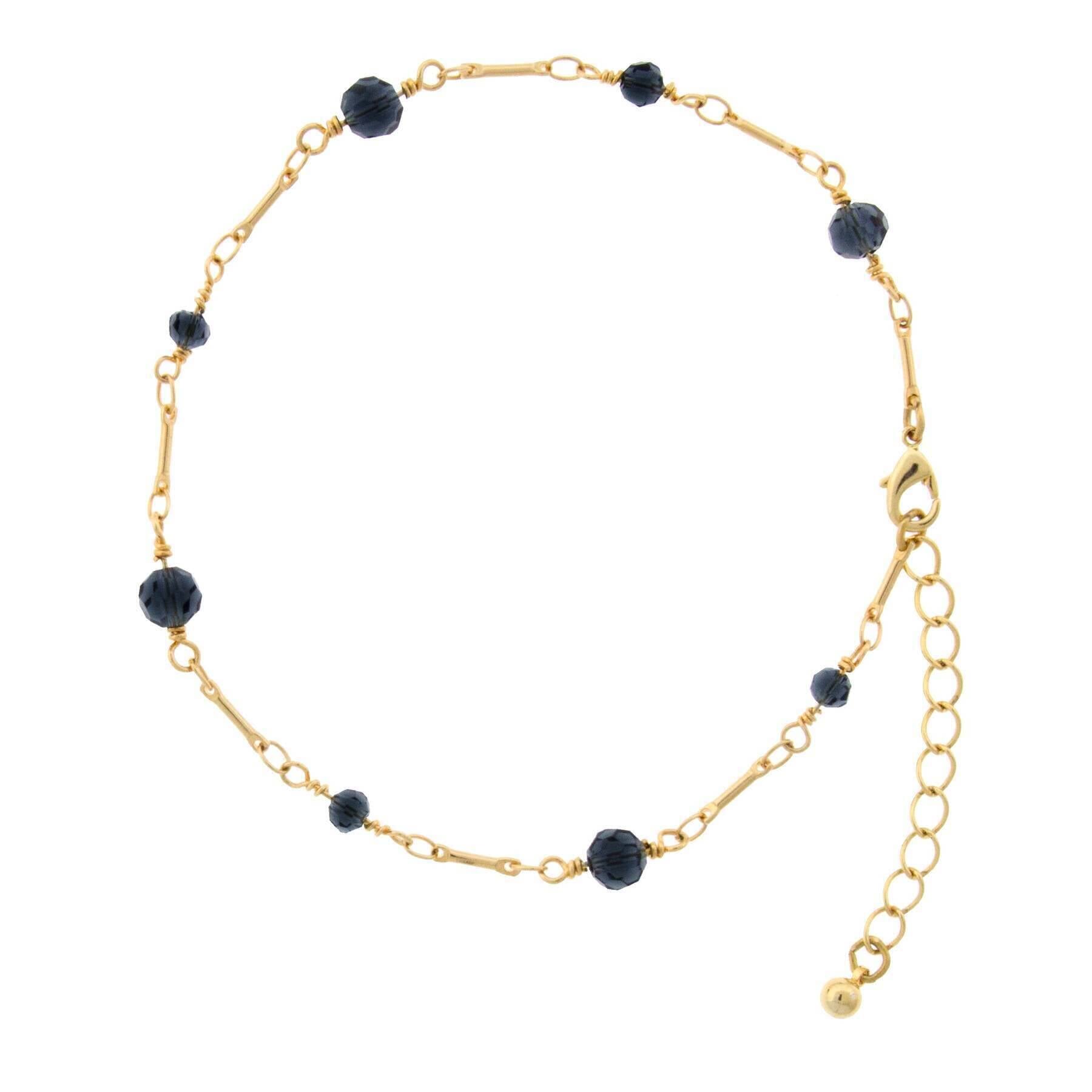 1928 Jewelry Multi Beaded Chain Anklet - Adjustable 9