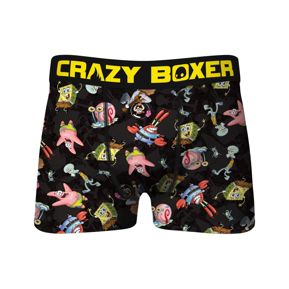 CrazyBoxer SpongeBob SquarePants Boxer Briefs - Breathable Soft Micro-Stretch Underwear for Men (Black) - Perfect for Casual Wear, Sleep & Everyday Comfort