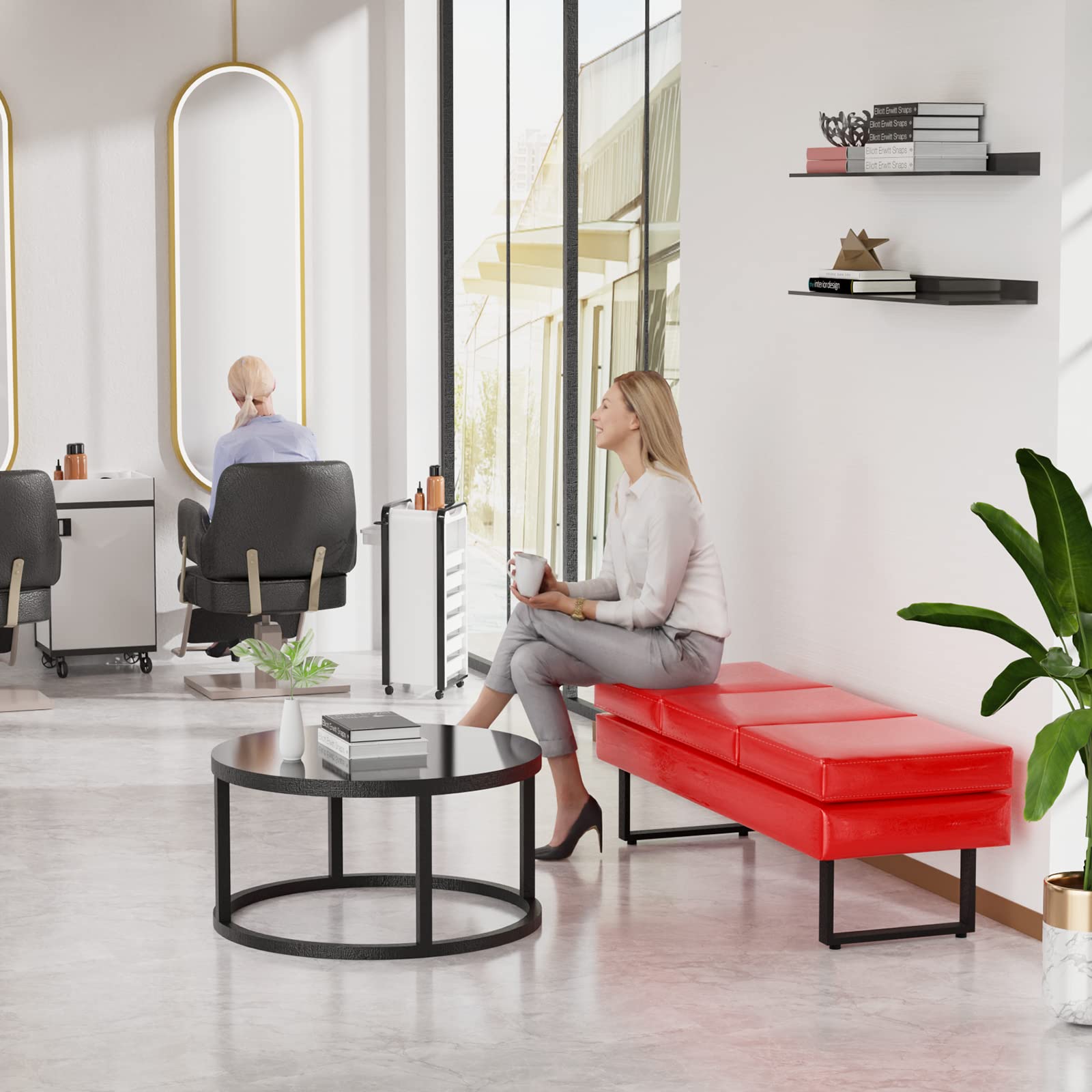 OmySalon Heavy Duty Waiting Room Bench - 59.5