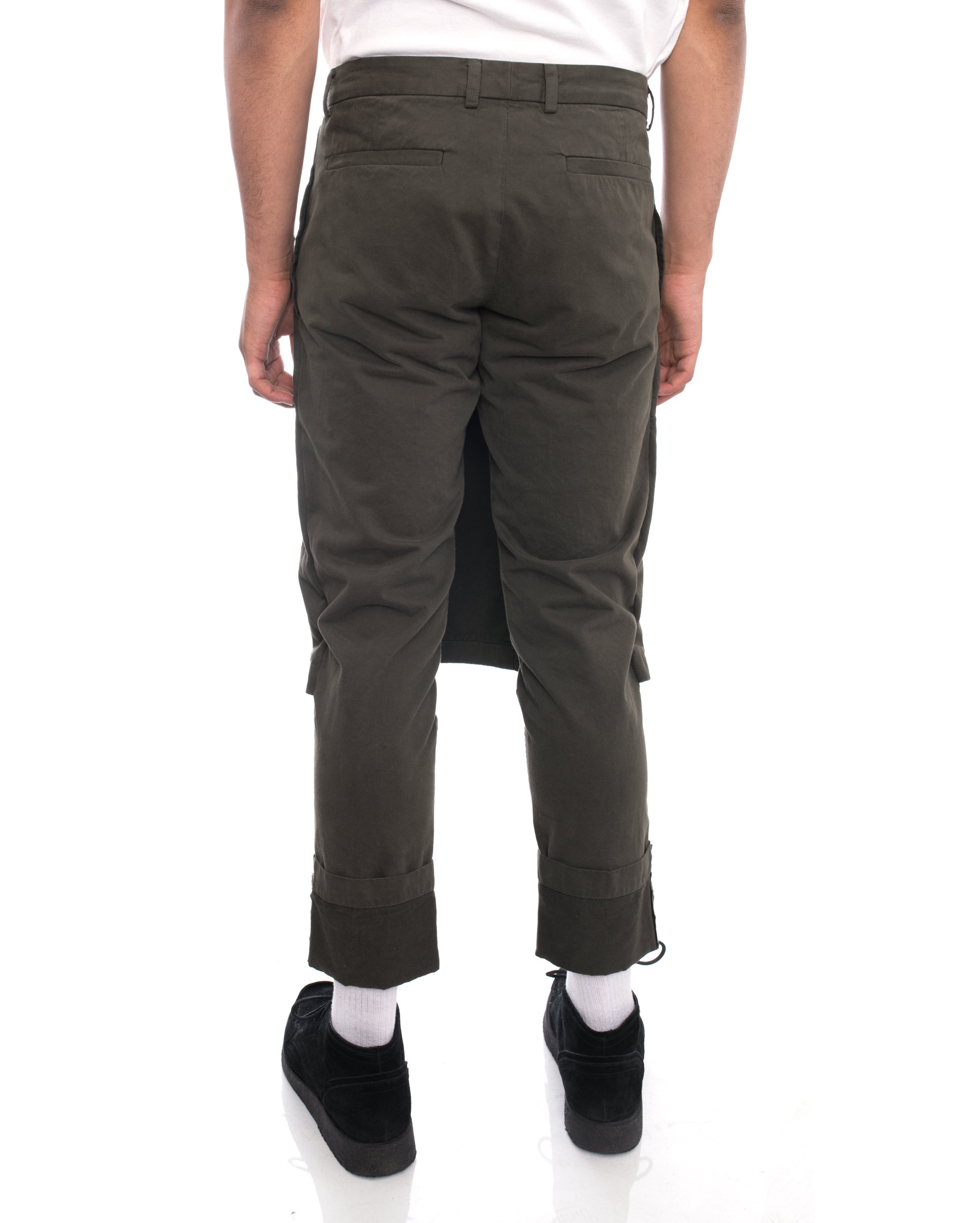 Dries Van Noten Perrish Skirted Cargo Pants in Khaki Green - Size 30 | Stylish Women's Utility Pants for Casual Wear & Outdoor Adventures