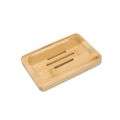 Natural Bamboo Soap Dish with Draining Tray - Wooden Soap Holder, Storage Box & Bathroom Organizer for Shower, Sink Countertop - Portable & Eco-Friendly (Color: A)