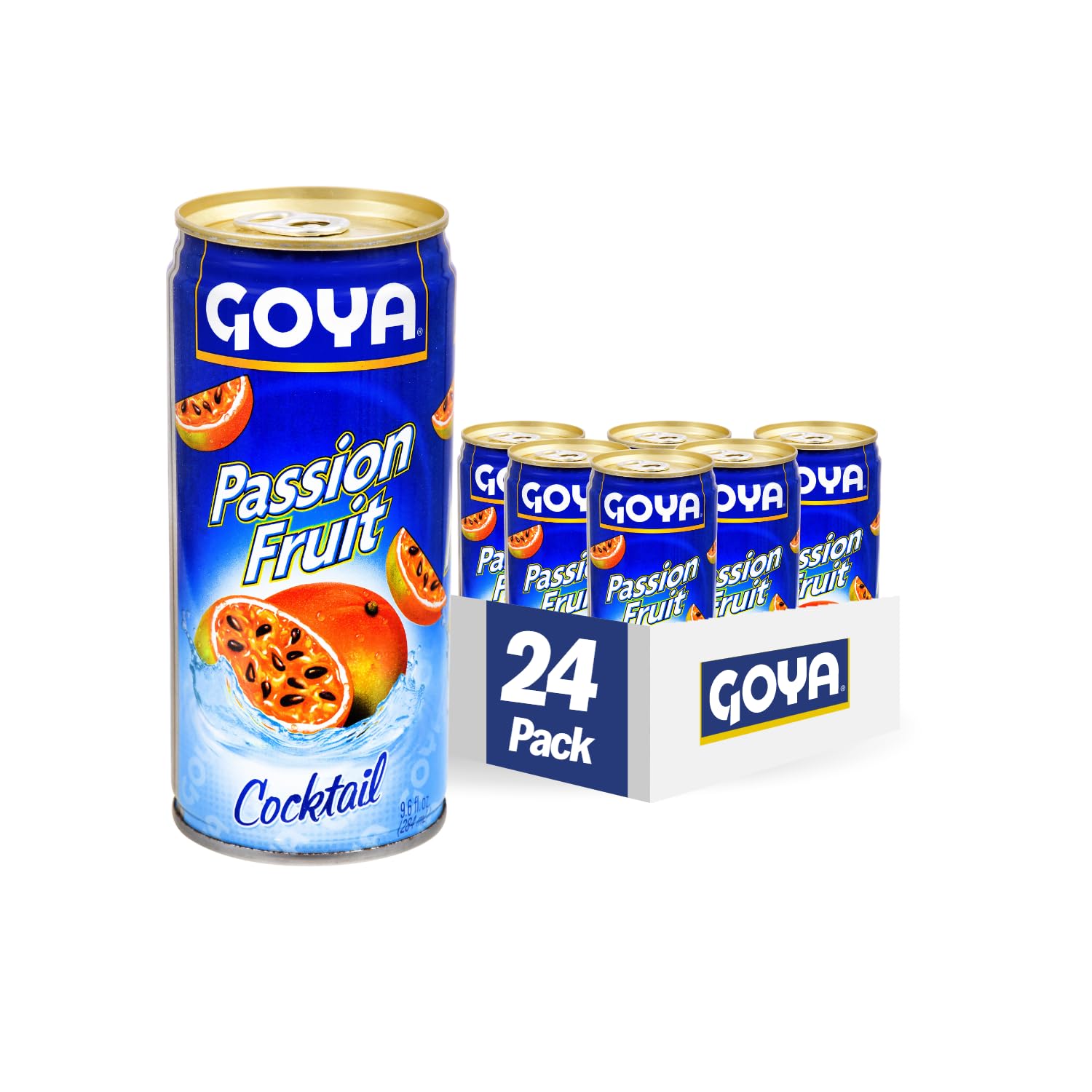 Goya Foods Passion Fruit Juice Drink - Tropical Cocktail Beverage, 9.6 Fl Oz (Pack of 24) | Refreshing Natural Flavor | Perfect for Smoothies, Mocktails, Summer Drinks | Great for Hydration & Healthy Lifestyle | Ideal for Parties, BBQs, Pool Parties & Family Gatherings | Non-Alcoholic Tropical Juice for Kids & Adults