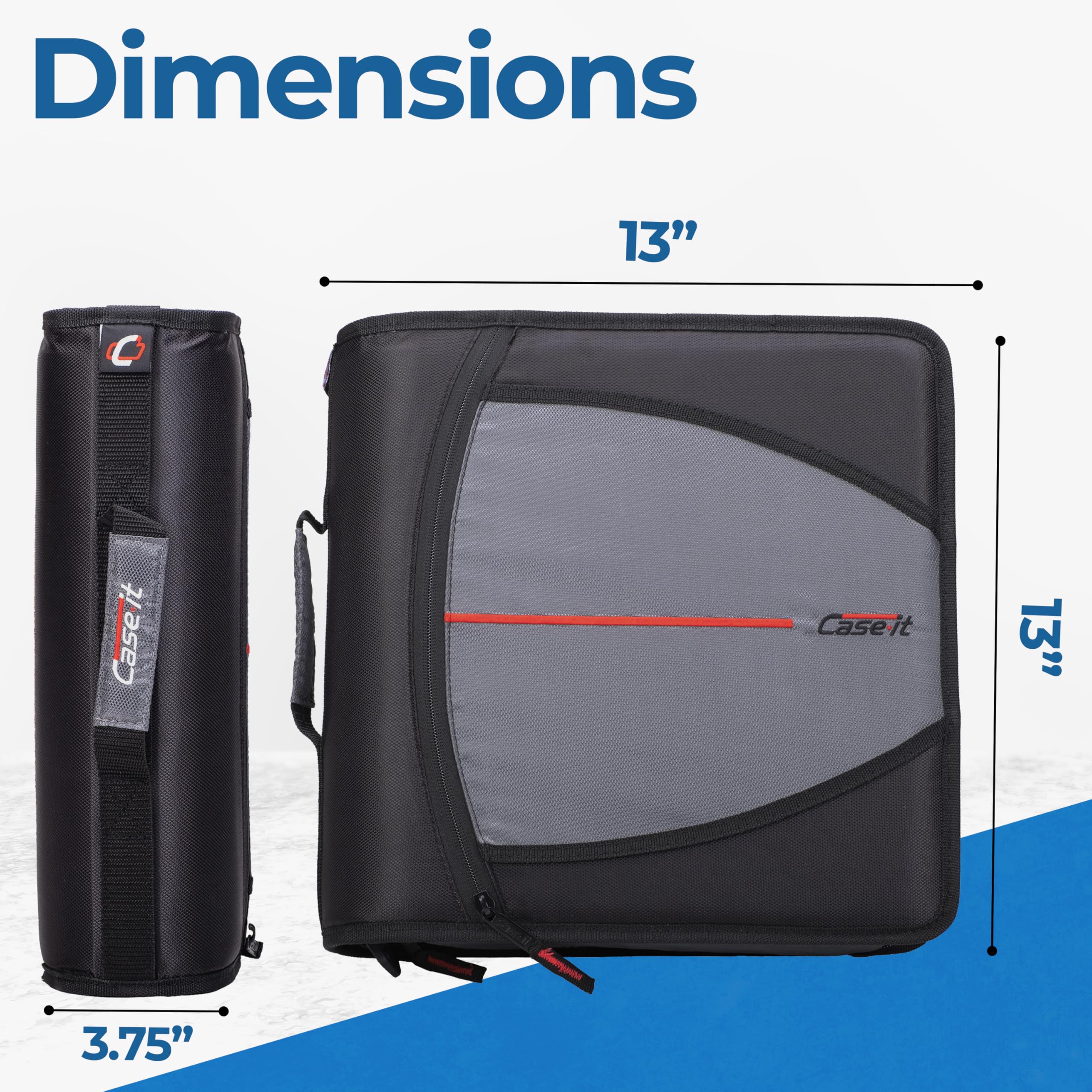 Case-it Mighty Zip Tab Zipper Binder - 3