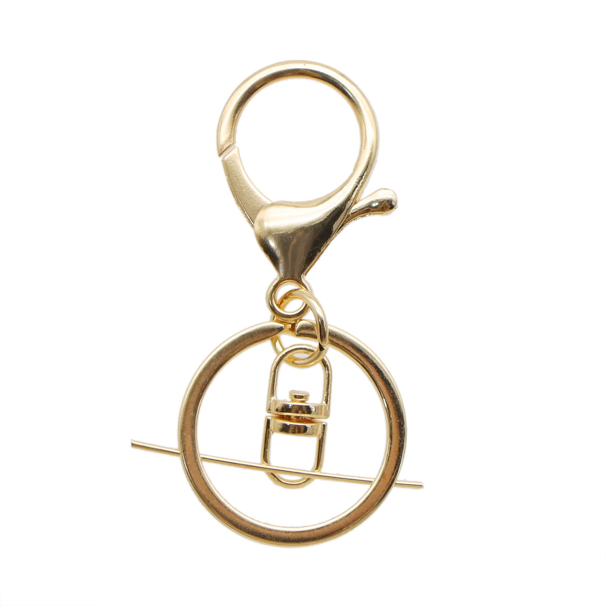 10 Pcs Gold Lobster Swivel Clasps with Extension Chain - Jewelry Making Findings, DIY Keychain Accessories for Keys, Purses & Handmade Crafts