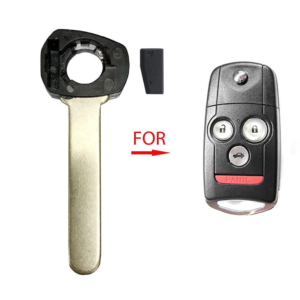 AKS Keys Keyless Entry Remote Flip Key with Uncut Blade & Chip - Compatible with Acura MDX RDX TL TSX (Perfect for Car Key Replacement & Spare Key Programming)