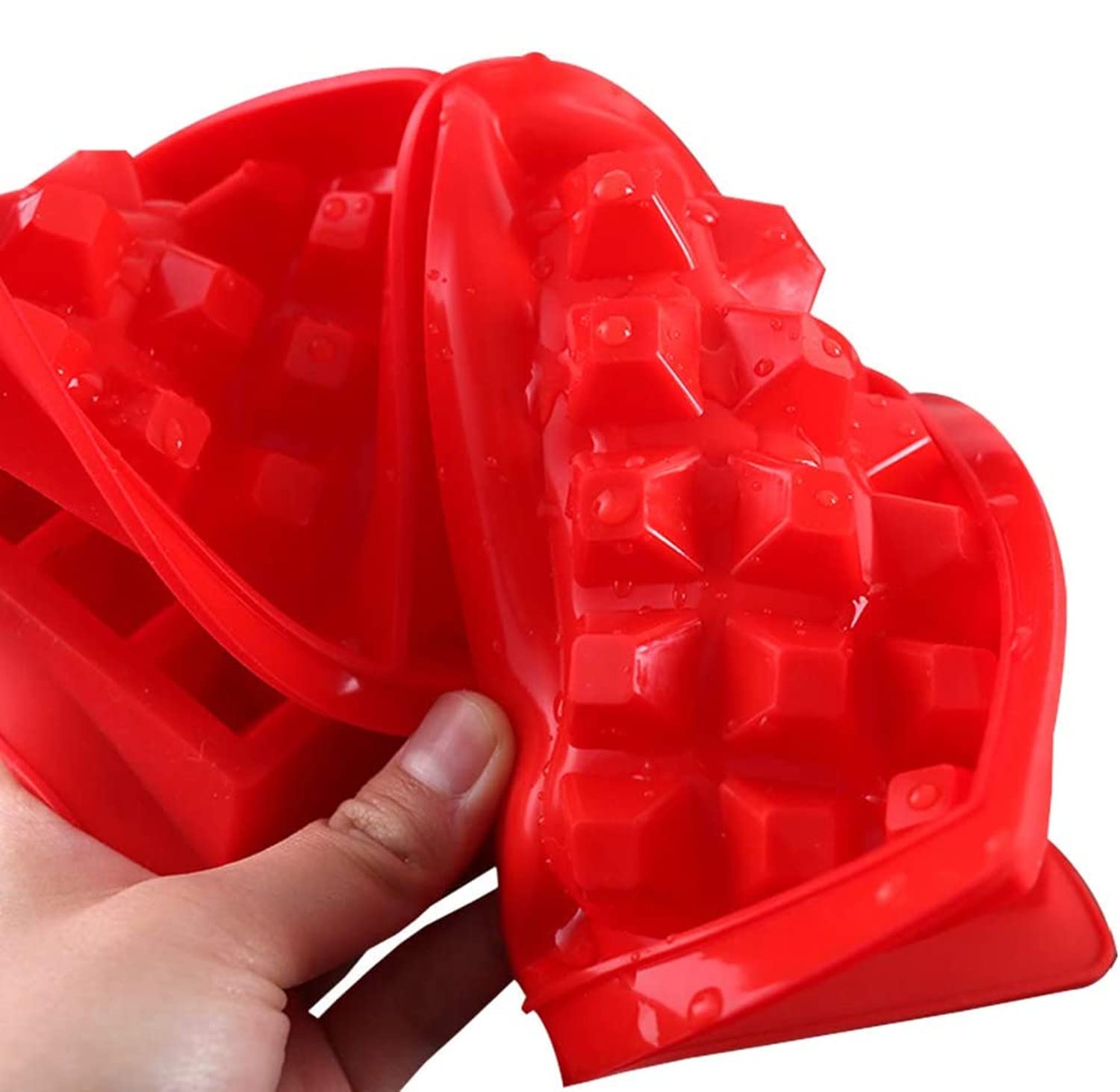 Non-Stick Silicone Waffle Maker Set of 2 - Premium Baking Mold for Perfect Homemade Waffles - Ideal for Breakfast, Brunch & Dessert Making