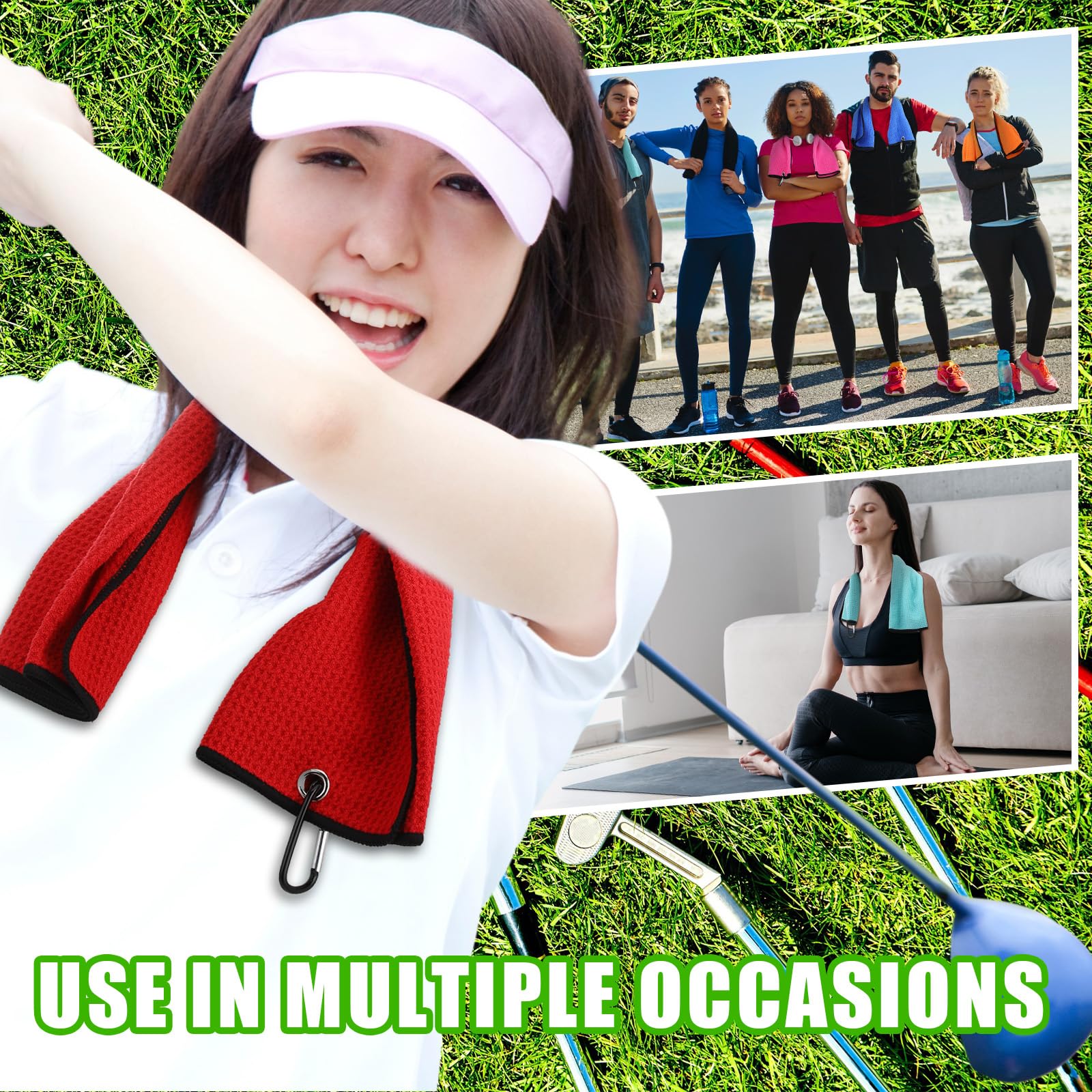 Premium Microfiber Waffle Golf Towels 16